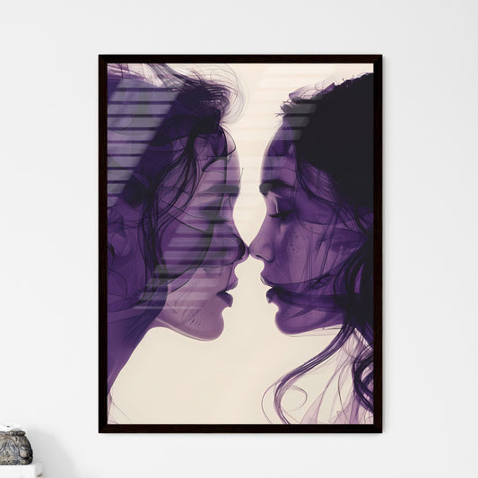 Vibrant Double Exposure Riso Art Print Depicting Women Pulling Hair – Halftone Illustration with Intense Expression Default Title