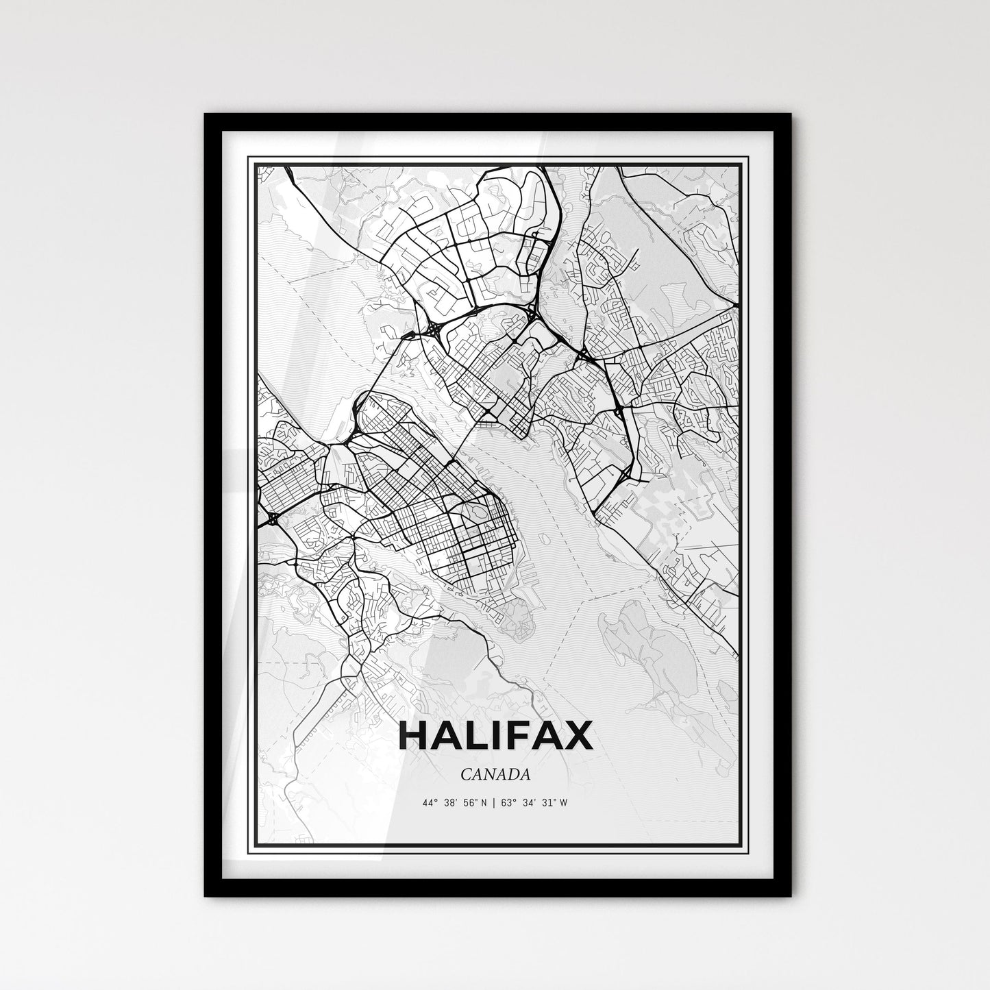 Halifax Canada - Scandinavian Style City Map for Modern Home Decor