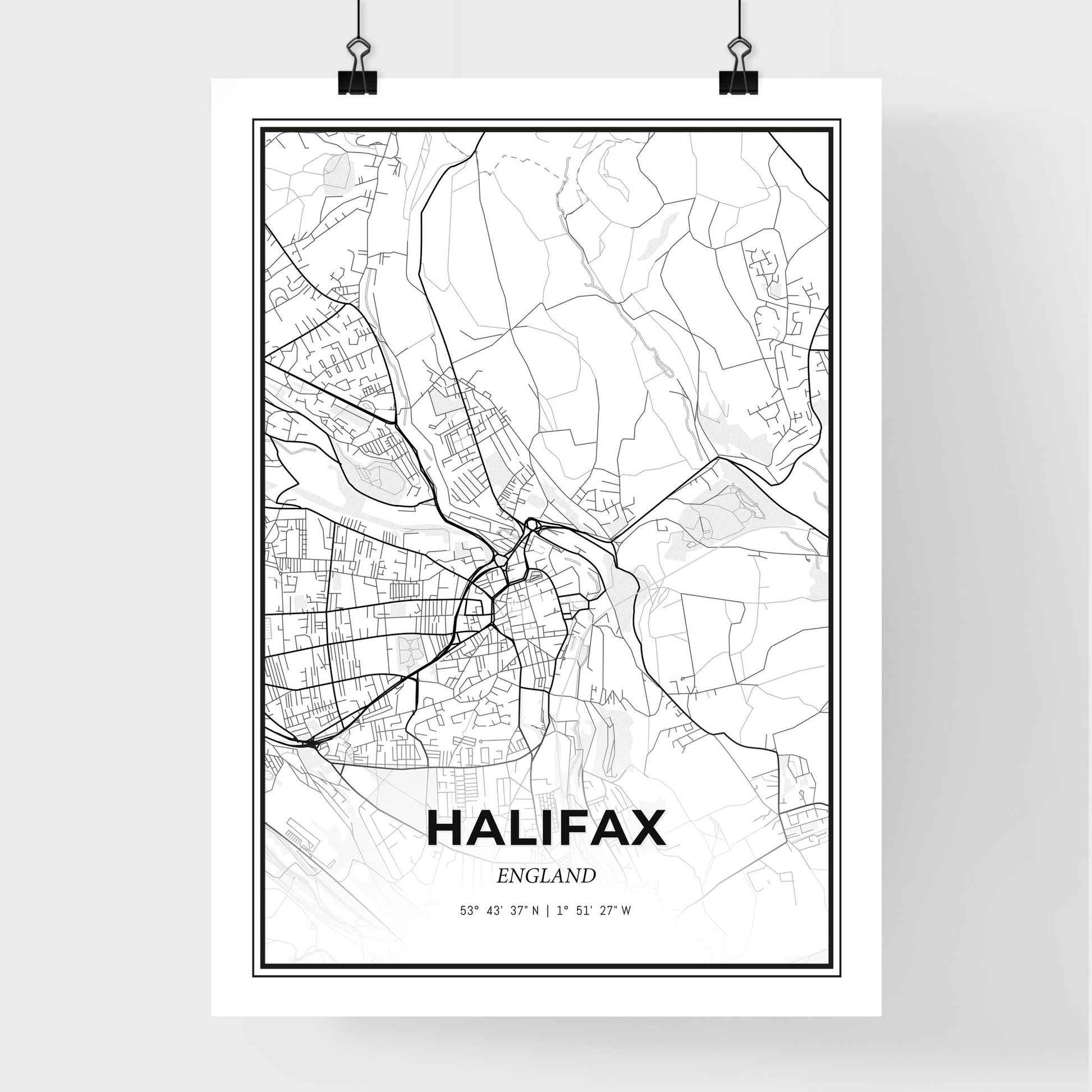 Halifax England - Premium City Map Poster