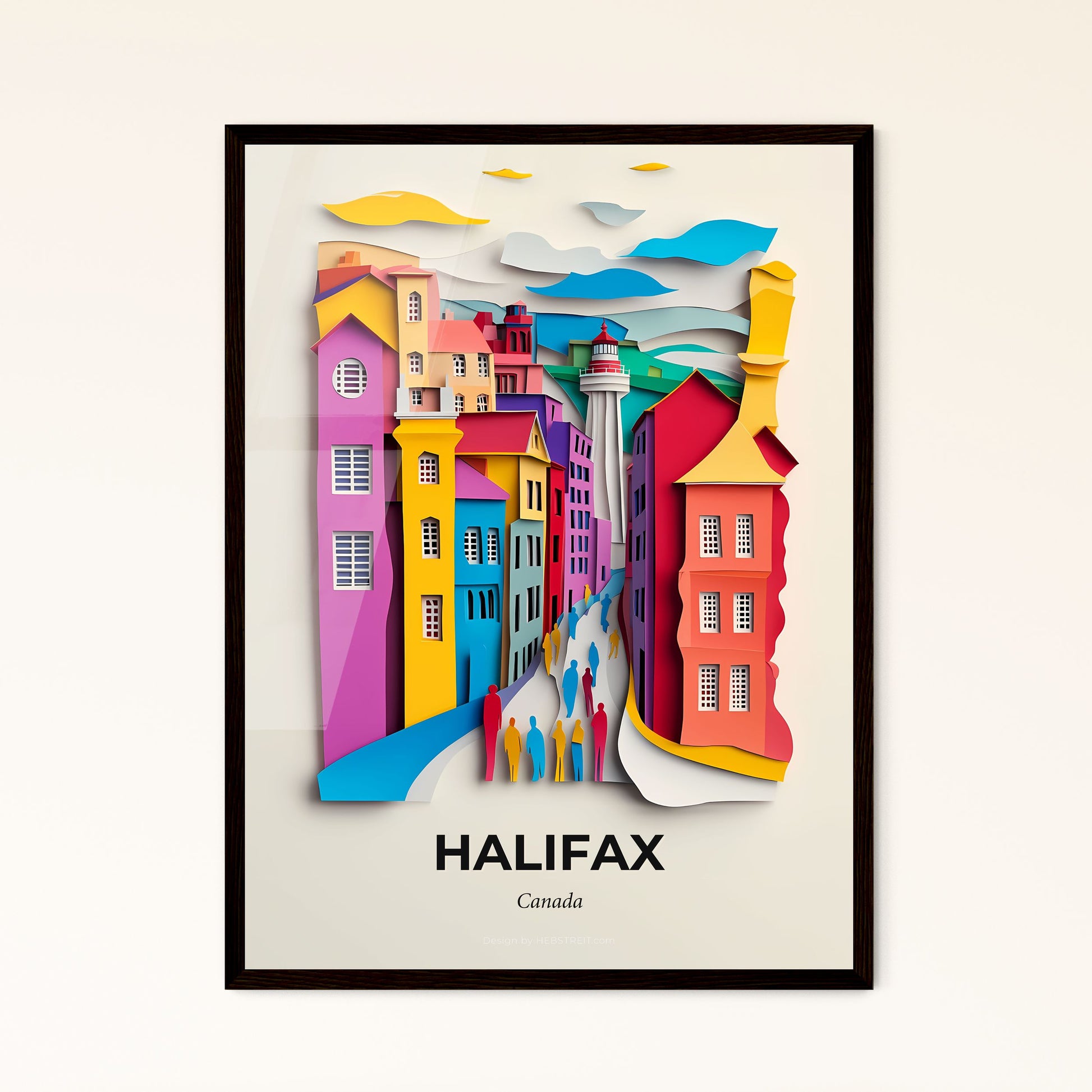 Vivid Halifax, Canada - a paper cut of a city with a clock tower