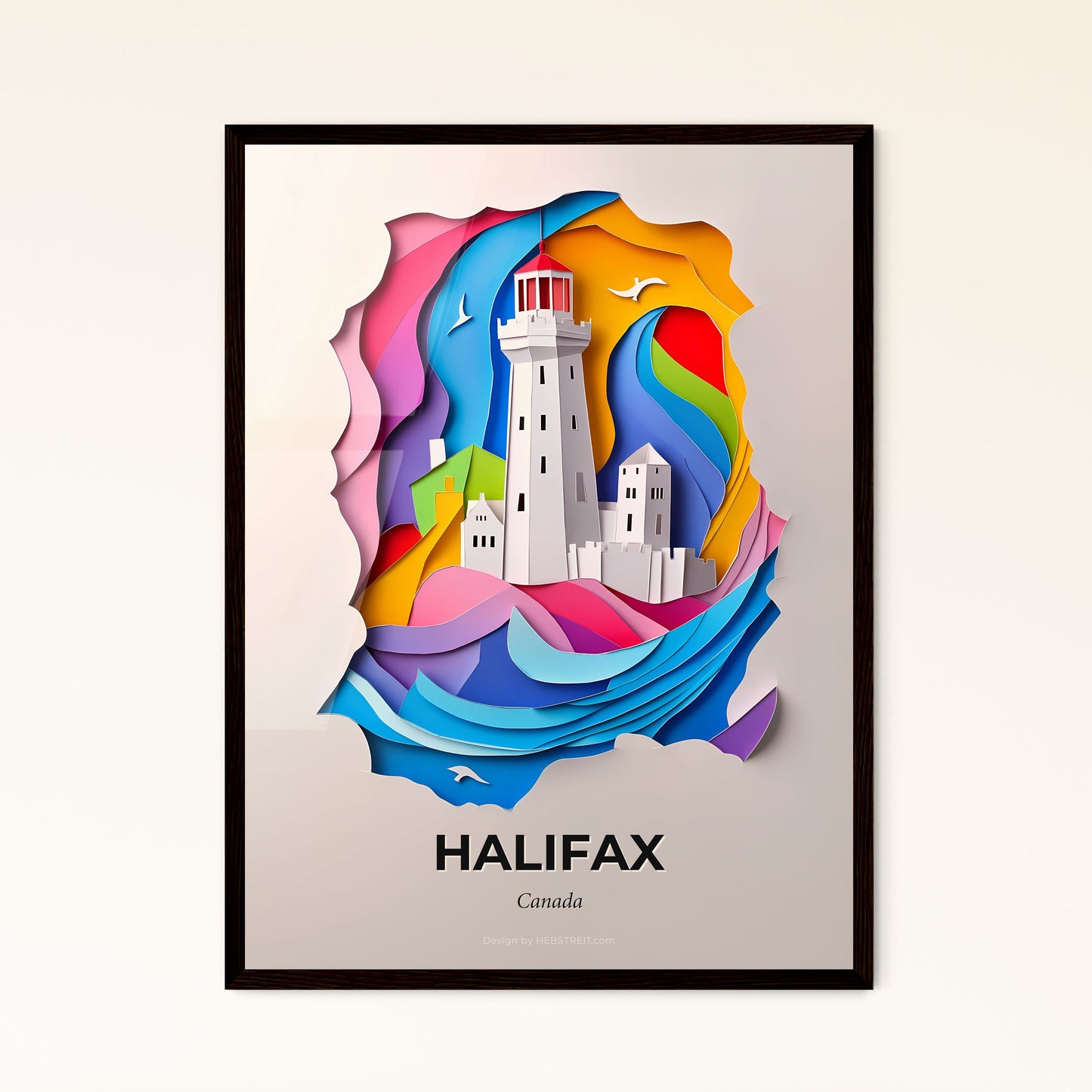 Vivid Halifax, Canada - a lighthouse in a colorful paper cutout