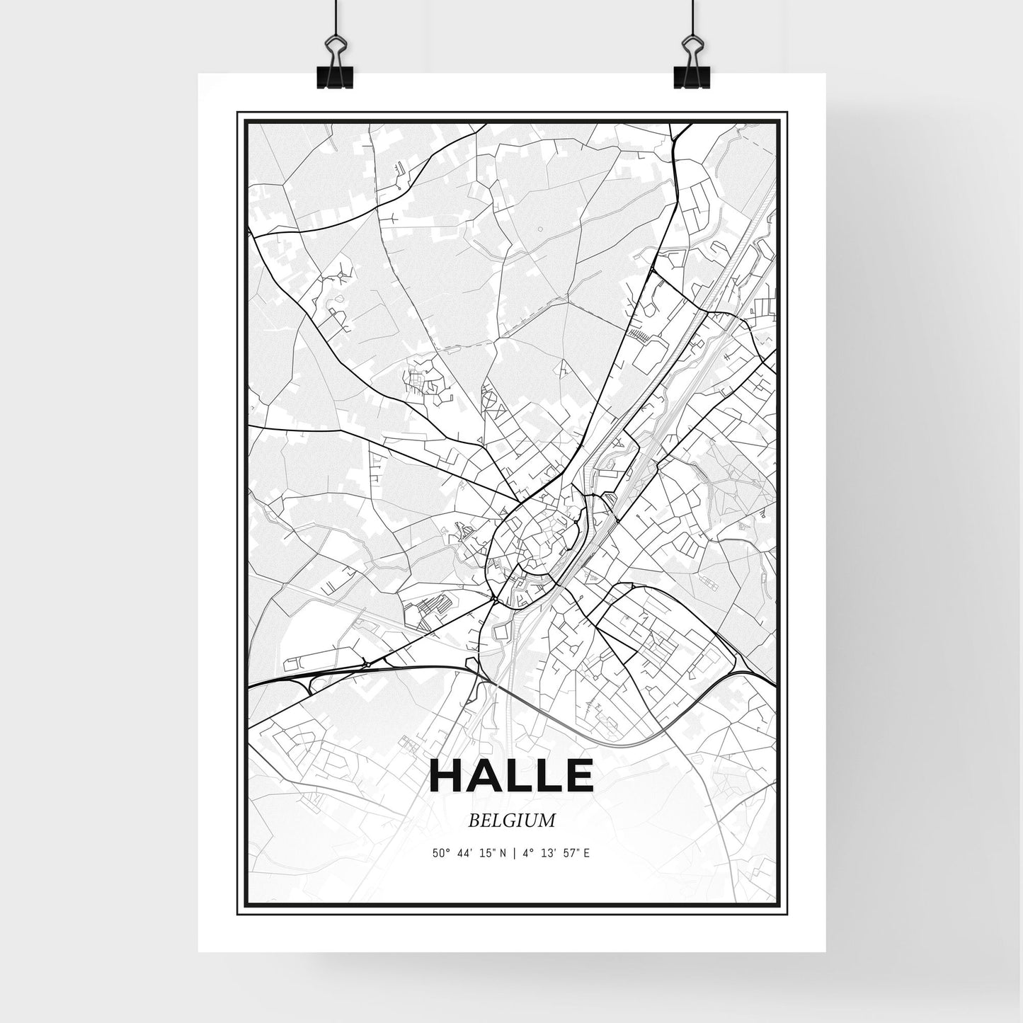 Halle  Belgium - Premium City Map Poster