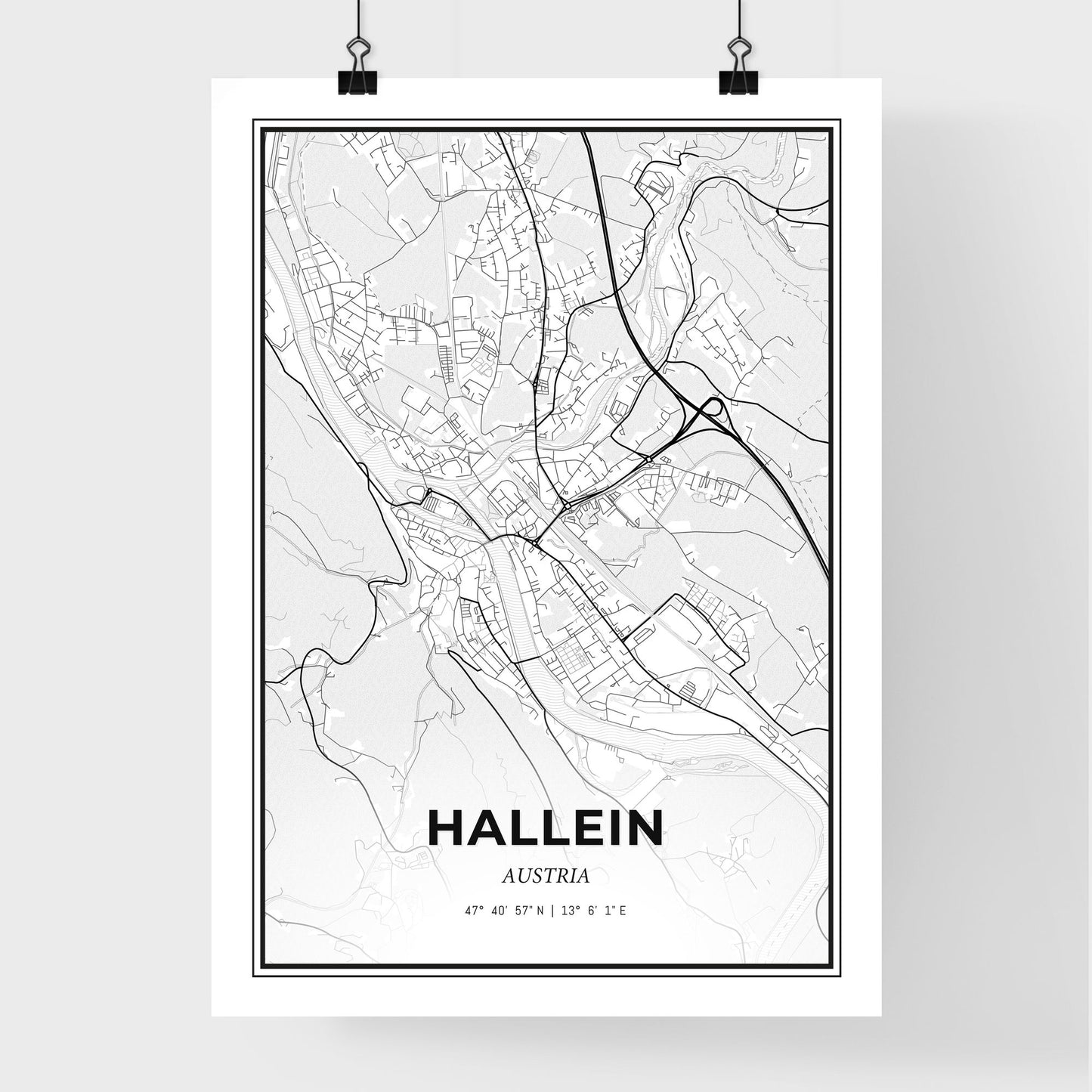 Hallein Austria - Premium City Map Poster