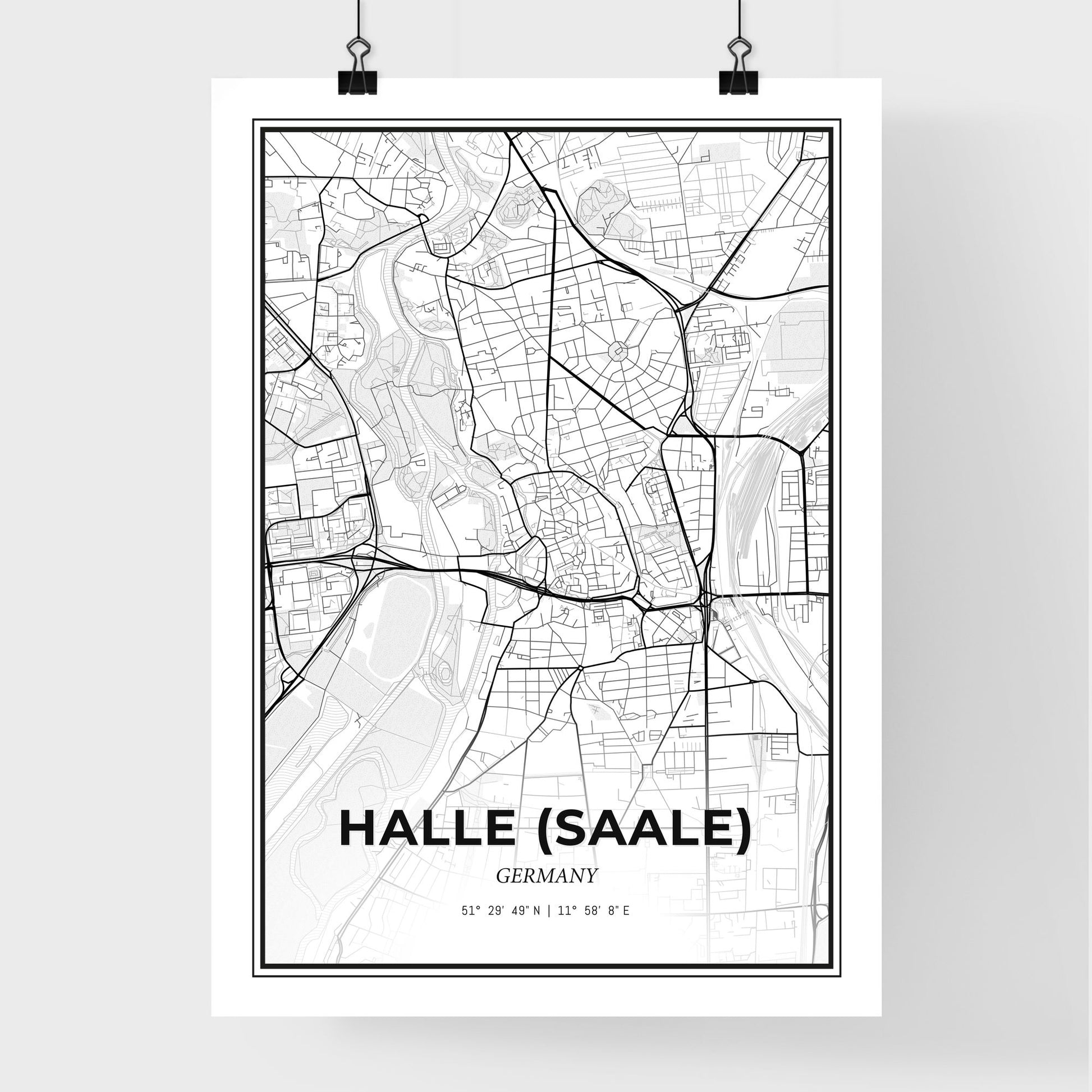 Halle (Saale) Germany - Premium City Map Poster