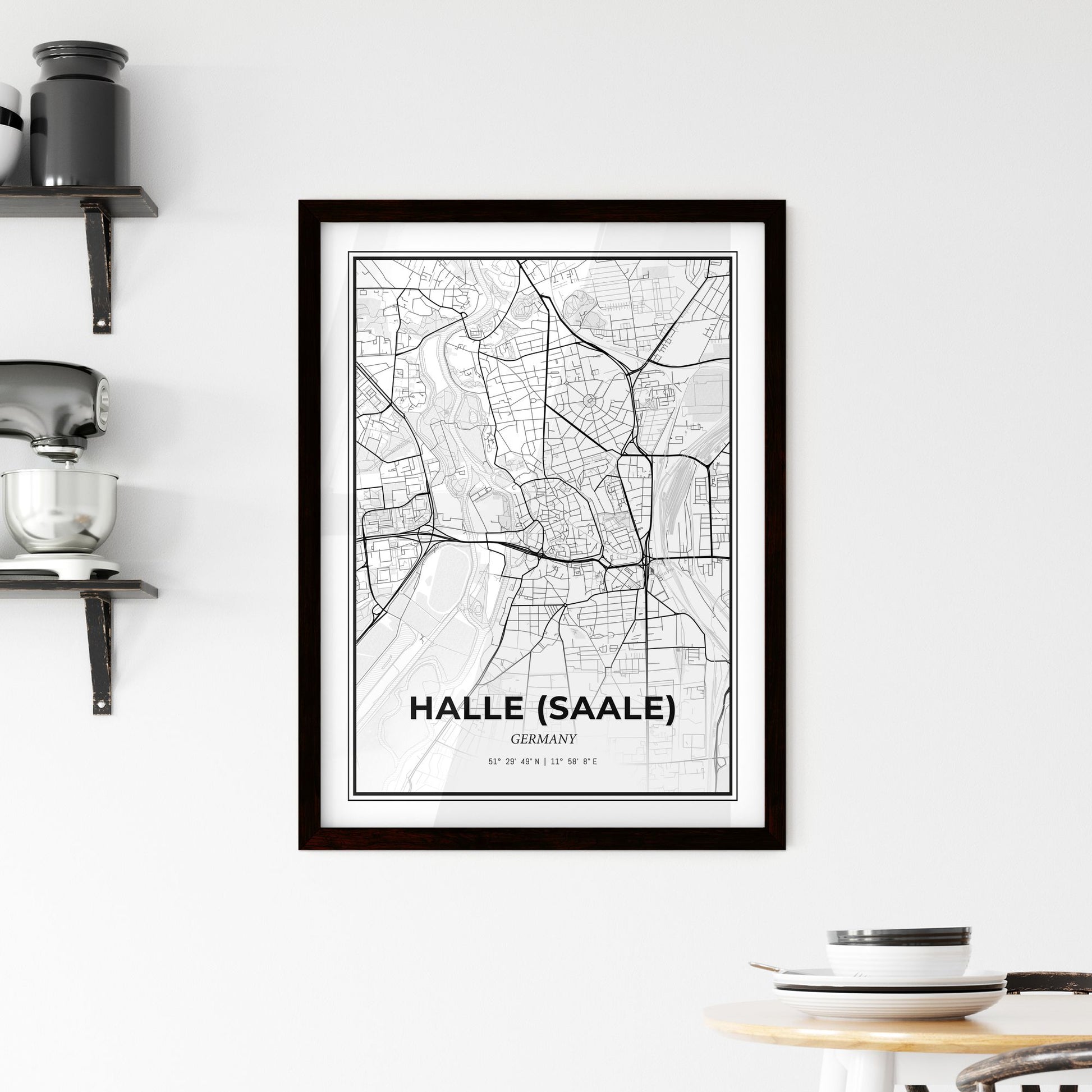 Halle (Saale) Germany - Minimal City Map