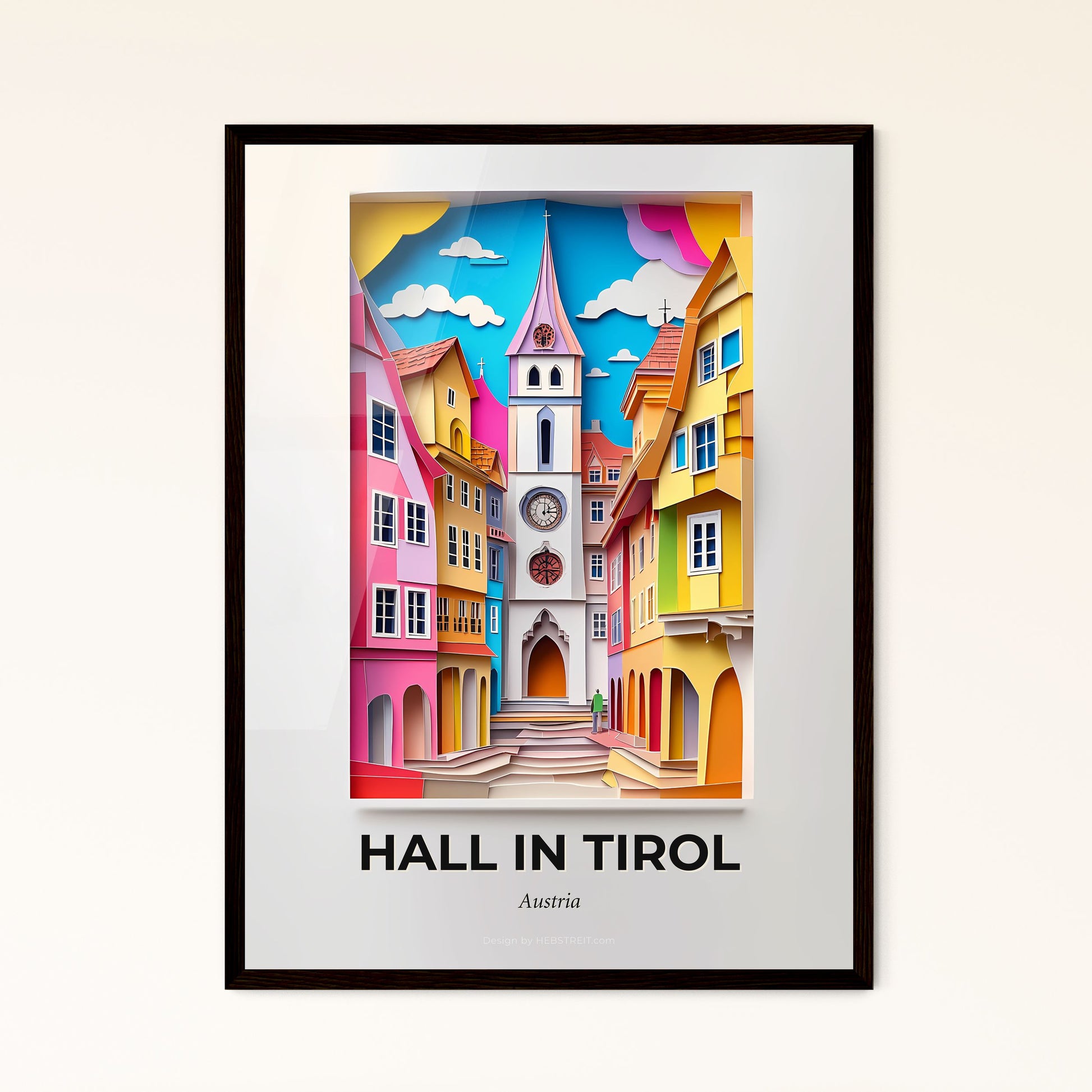 Vivid Hall in Tirol, Austria - a colorful city with a clock