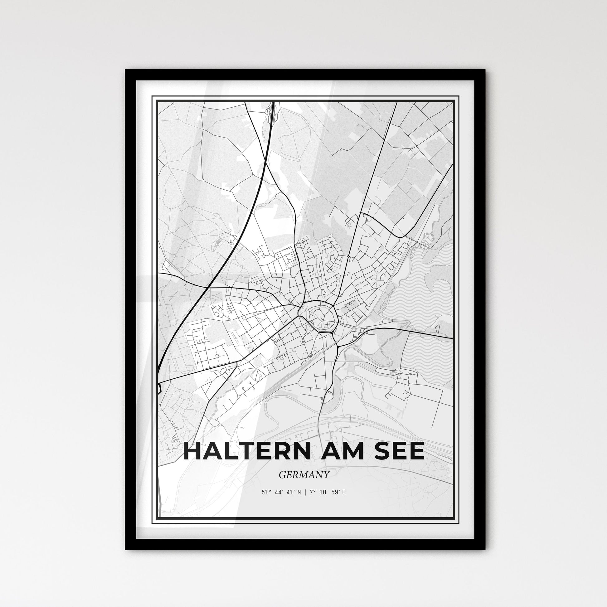 Haltern am See Germany - Scandinavian Style City Map for Modern Home Decor