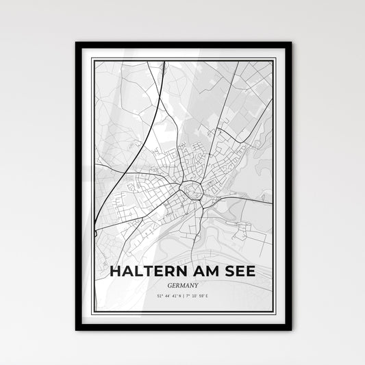 Haltern am See Germany - Scandinavian Style City Map for Modern Home Decor