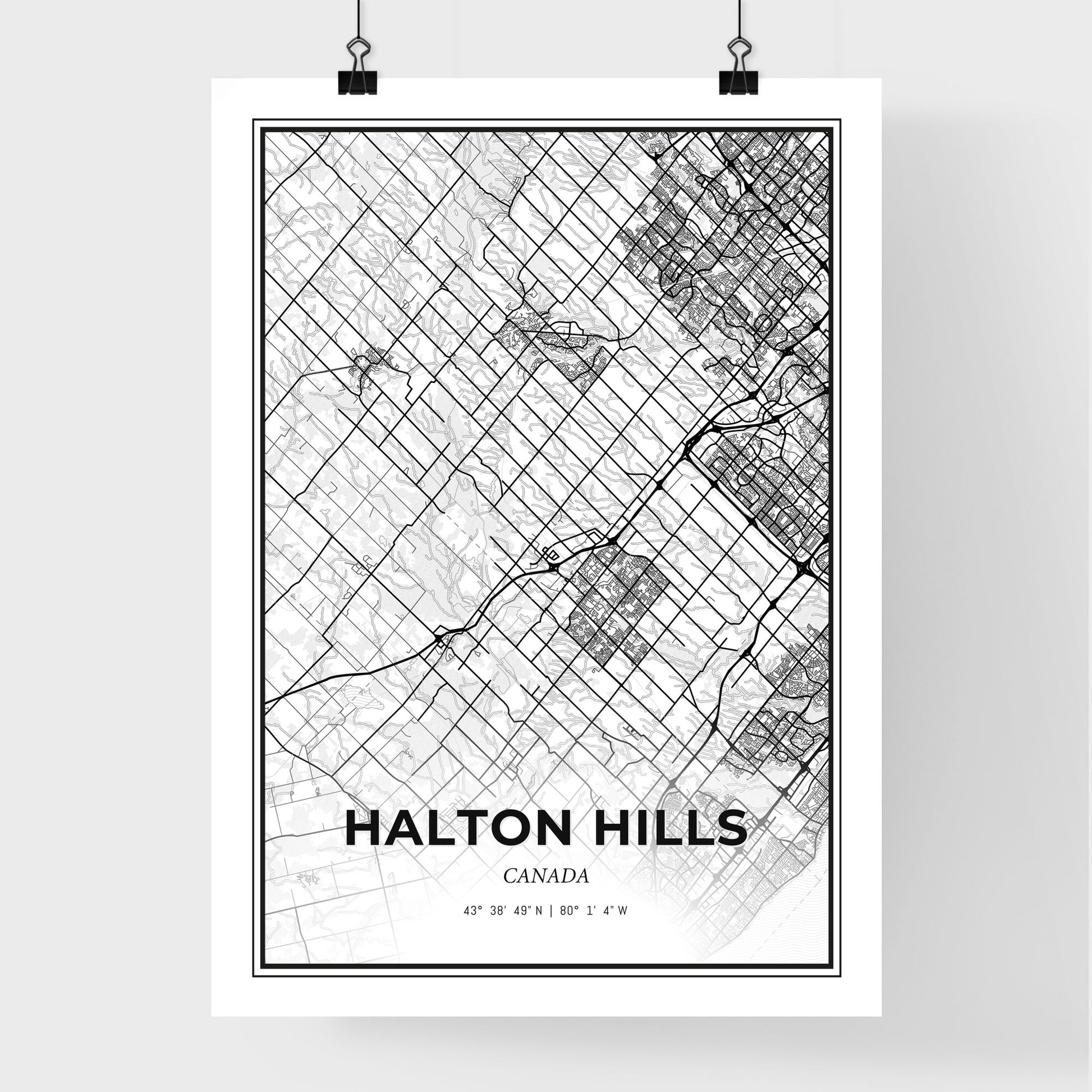 Halton Hills Canada - Premium City Map Poster