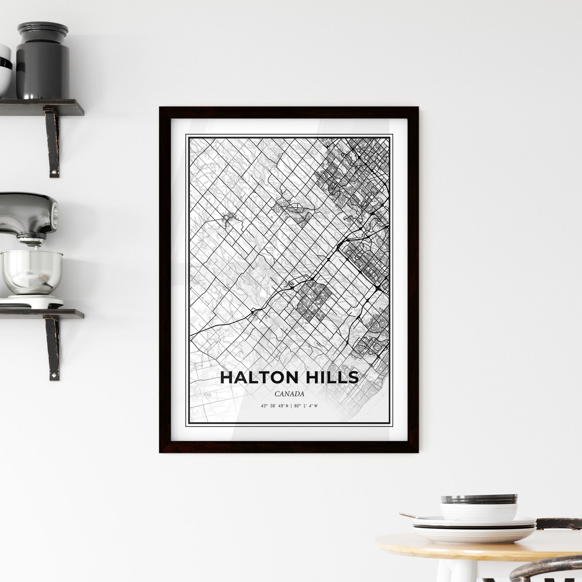 Halton Hills Canada - Minimal City Map