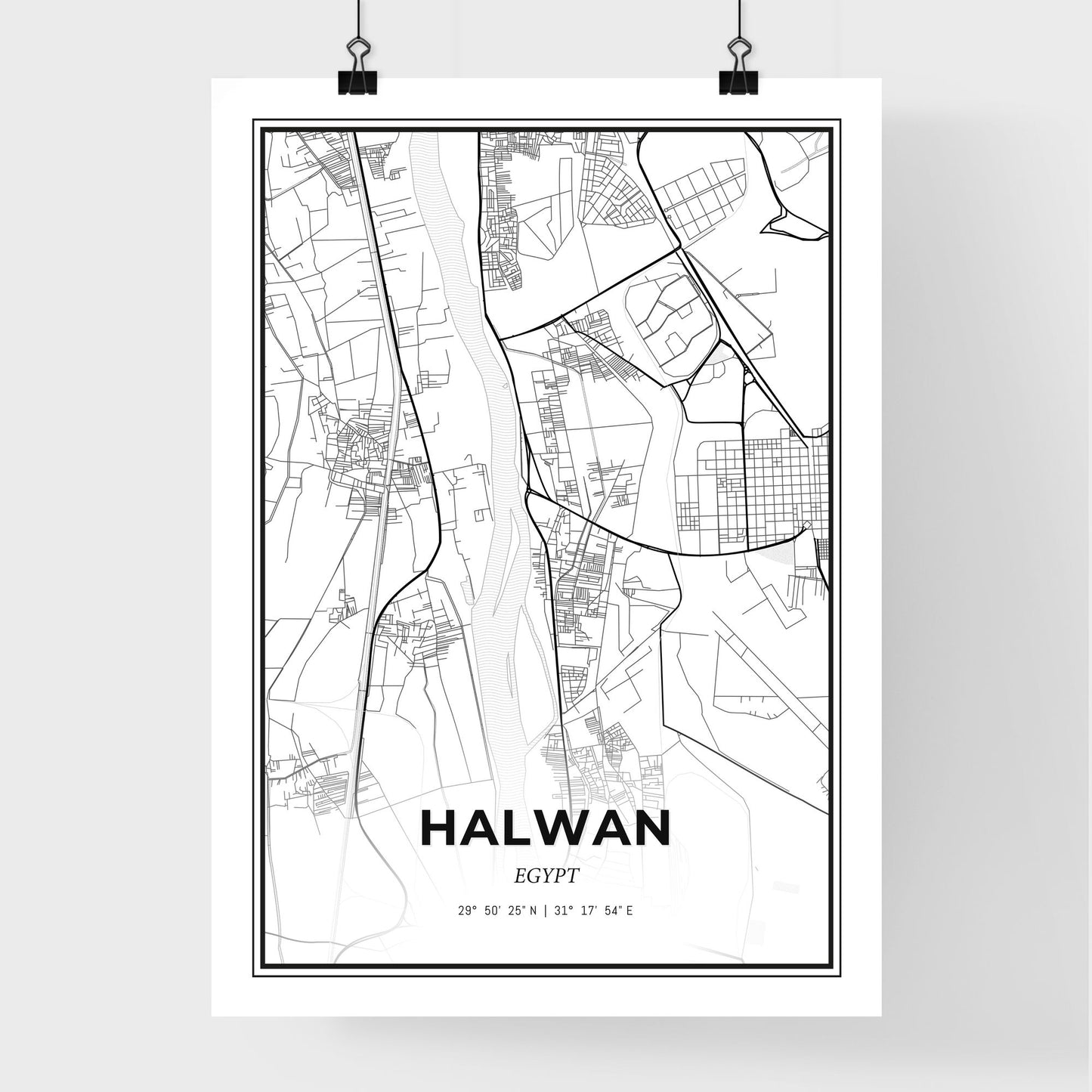 Halwan Egypt - Premium City Map Poster