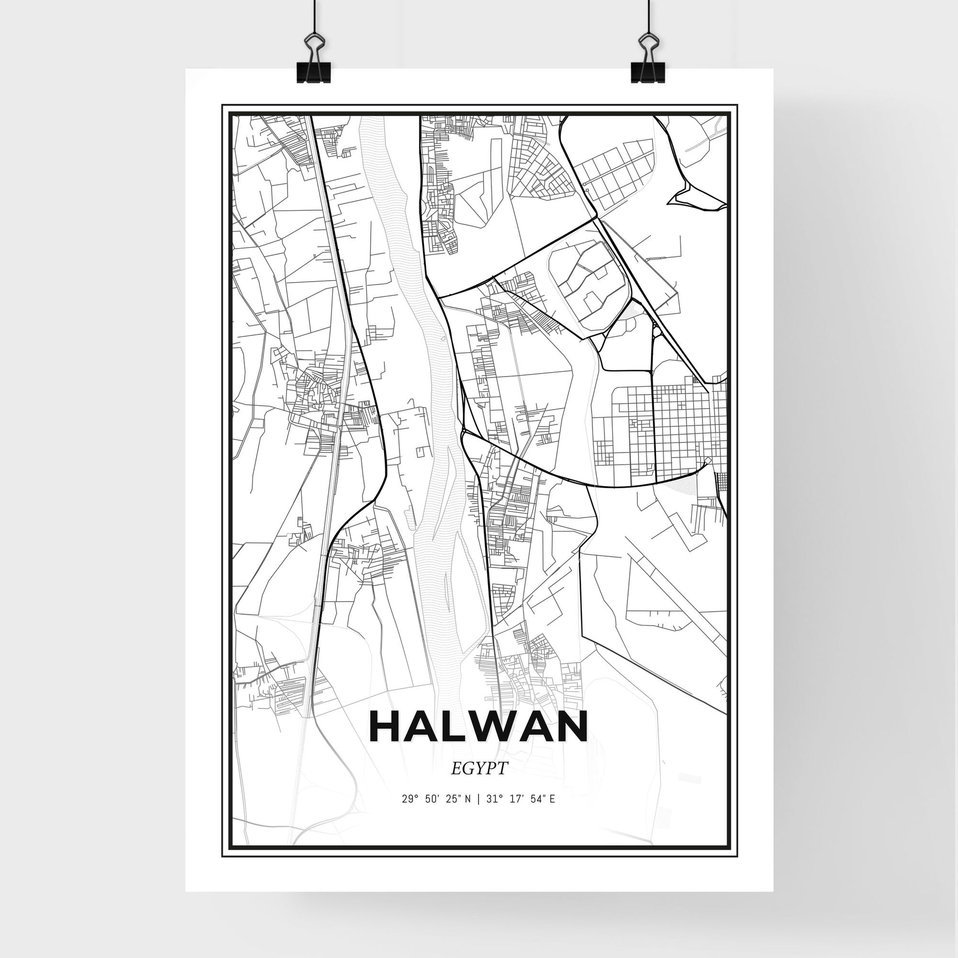 Halwan Egypt - Premium City Map Poster