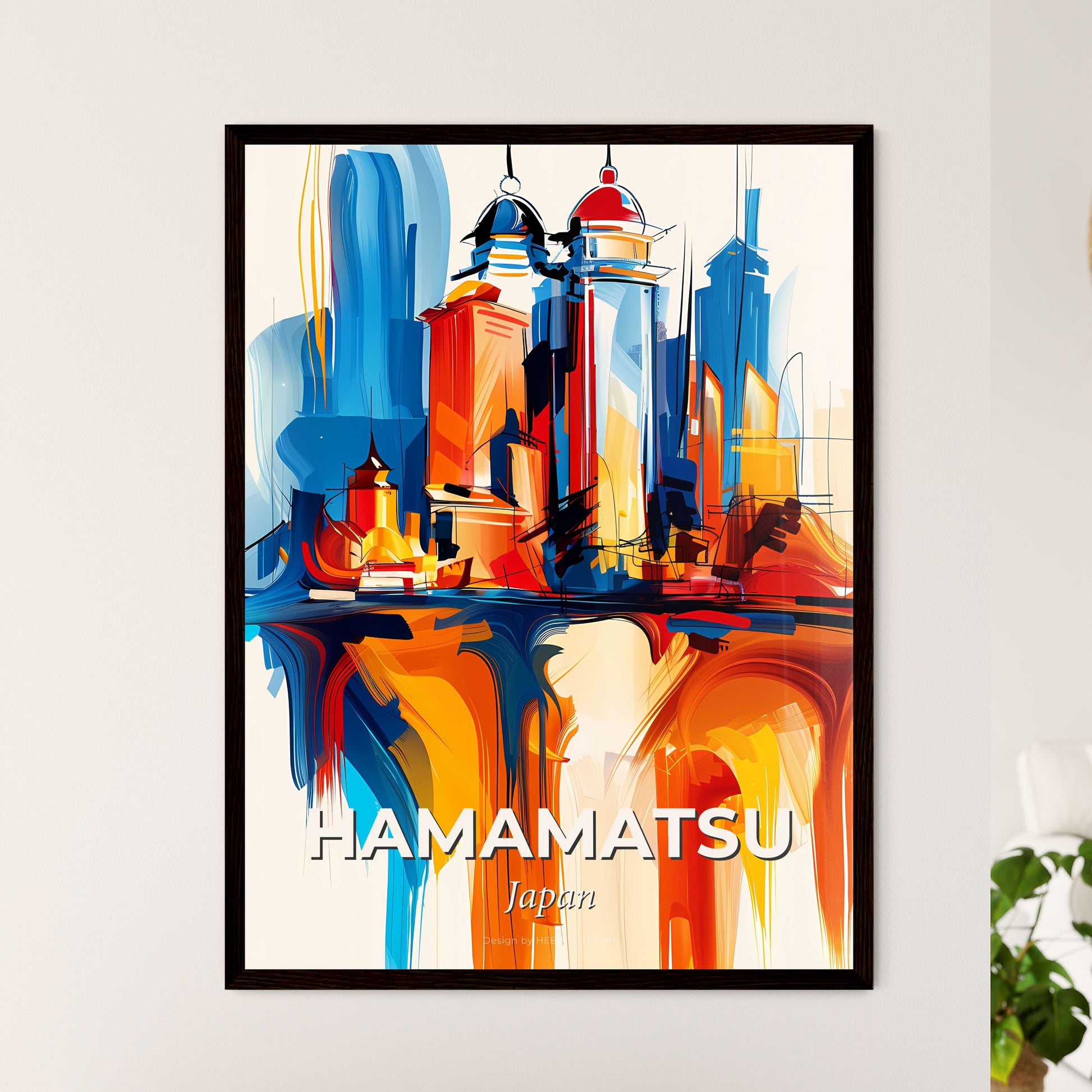 Vibrant Hamamatsu, Japan - A Painting Of A City