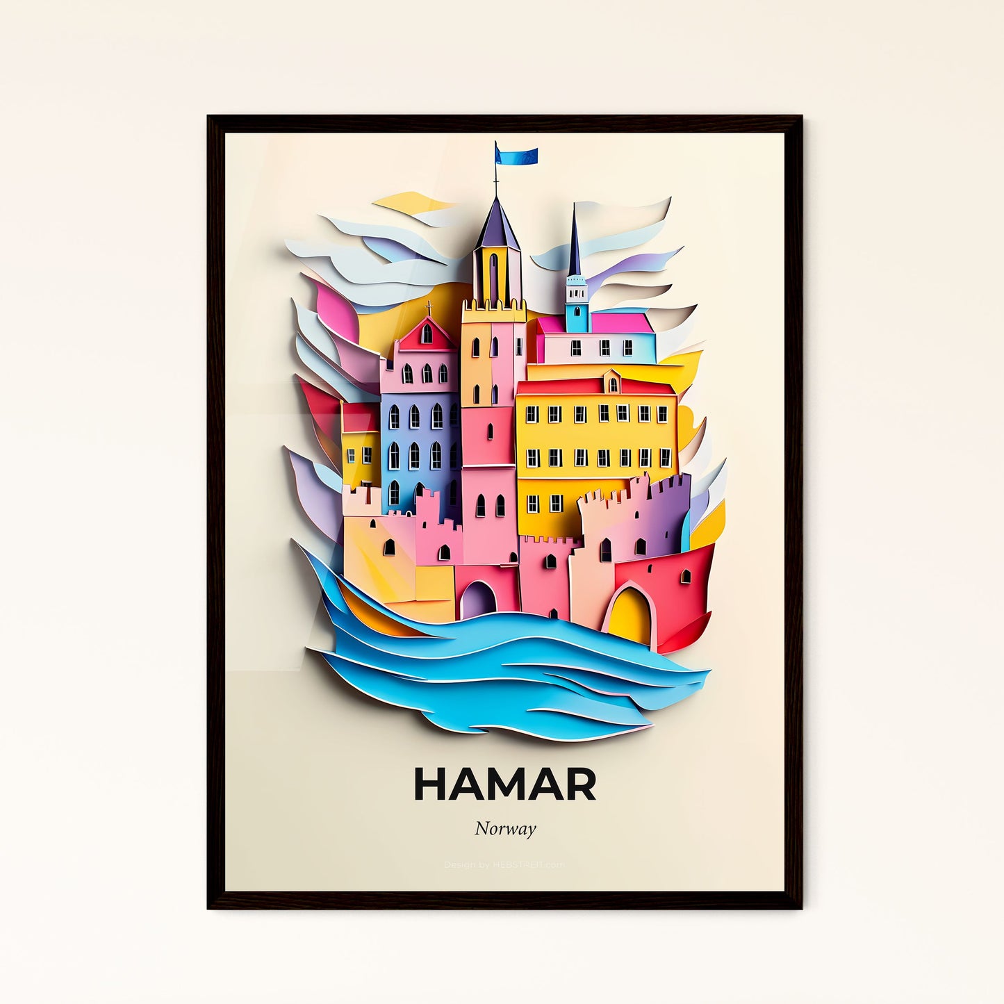 Vivid Hamar, Norway - a paper cut of a castle on a beach