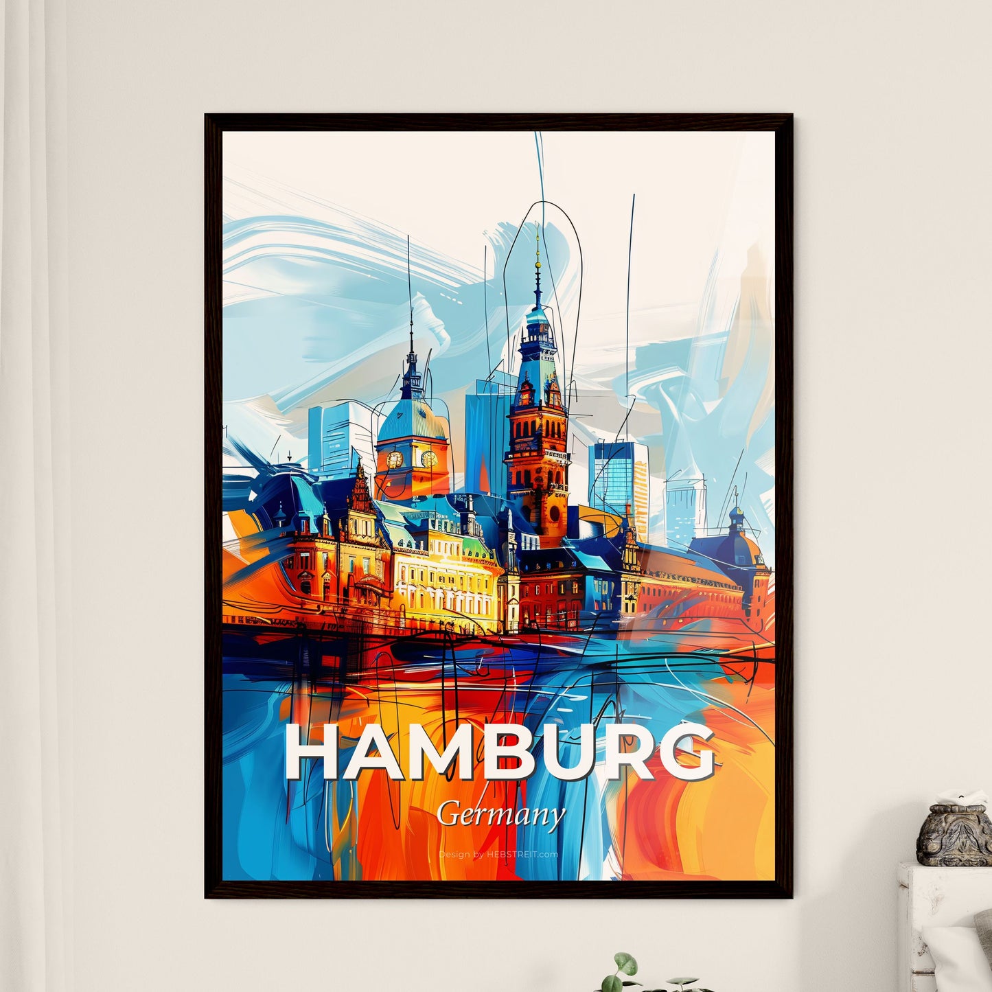 Vibrant Hamburg, Germany - A Colorful Cityscape With A Large Building