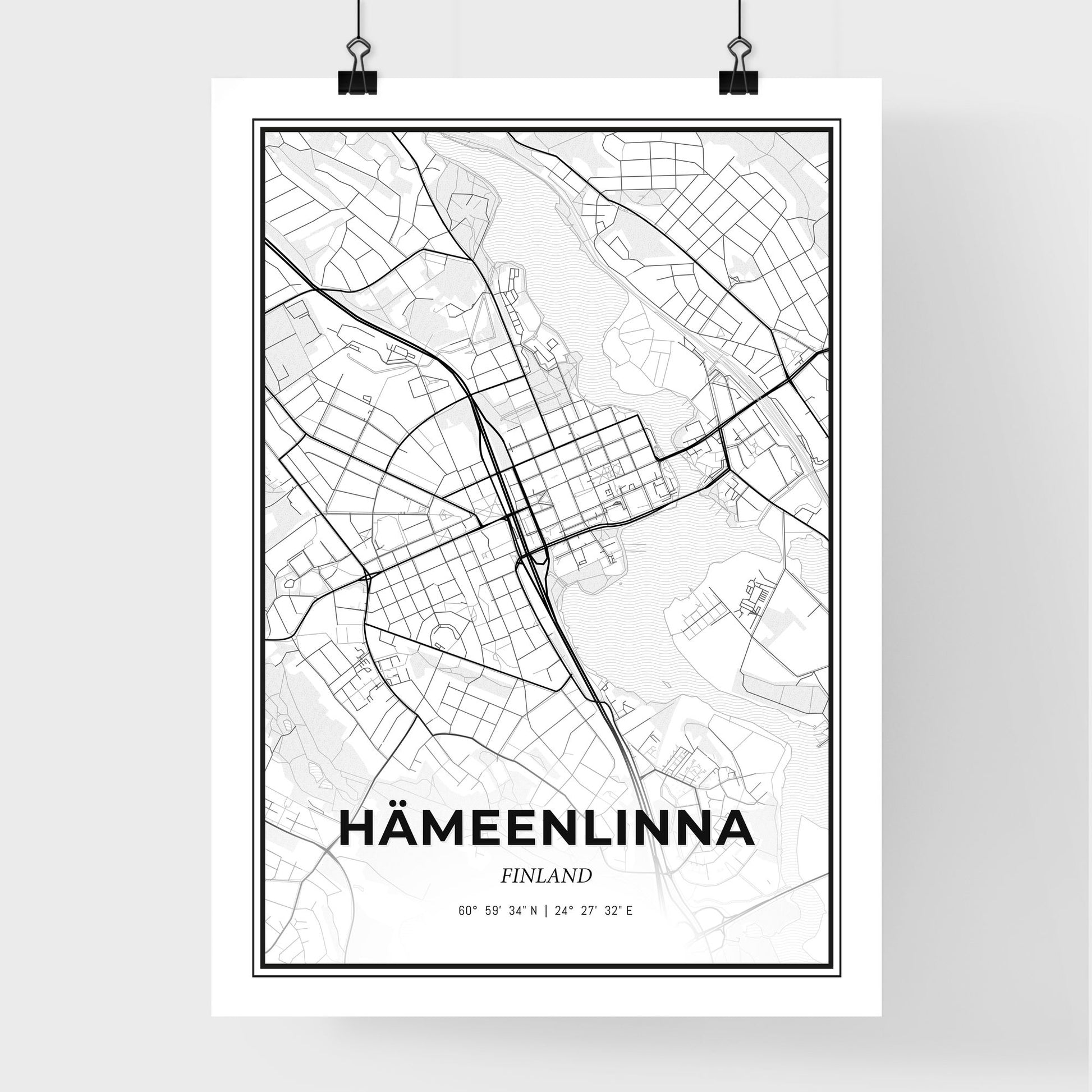 Hämeenlinna Finland - Premium City Map Poster