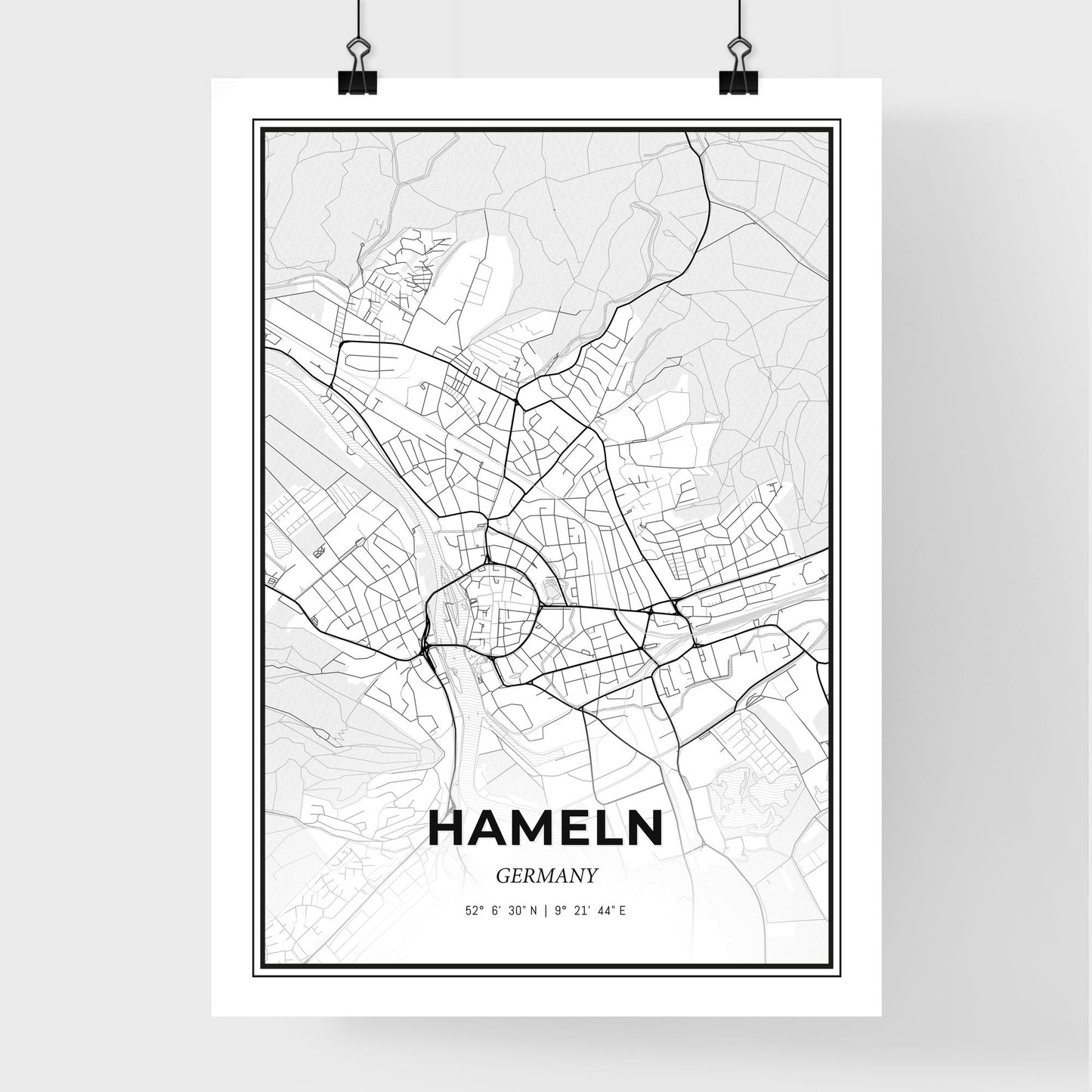 Hameln Germany - Premium City Map Poster