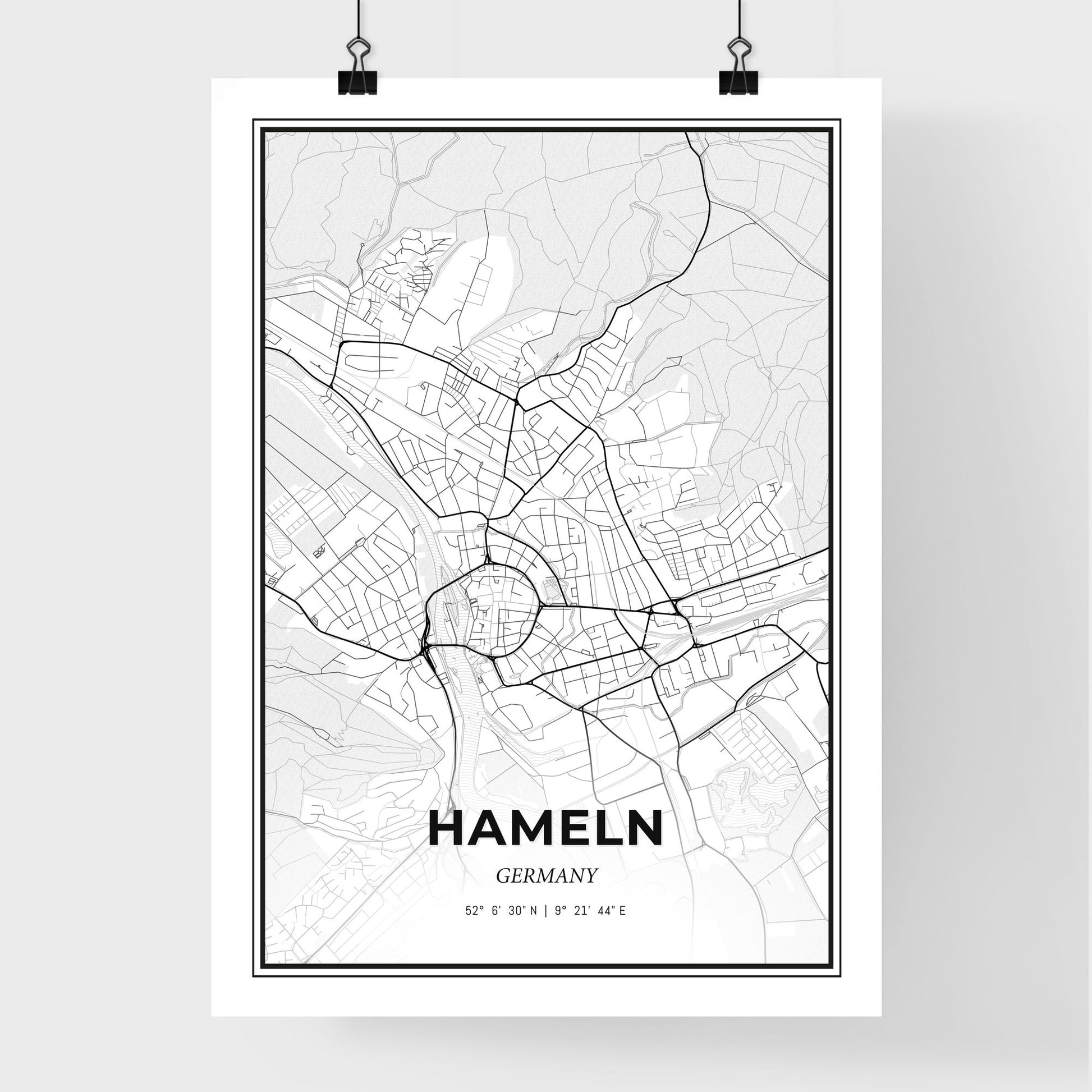 Hameln Germany - Premium City Map Poster