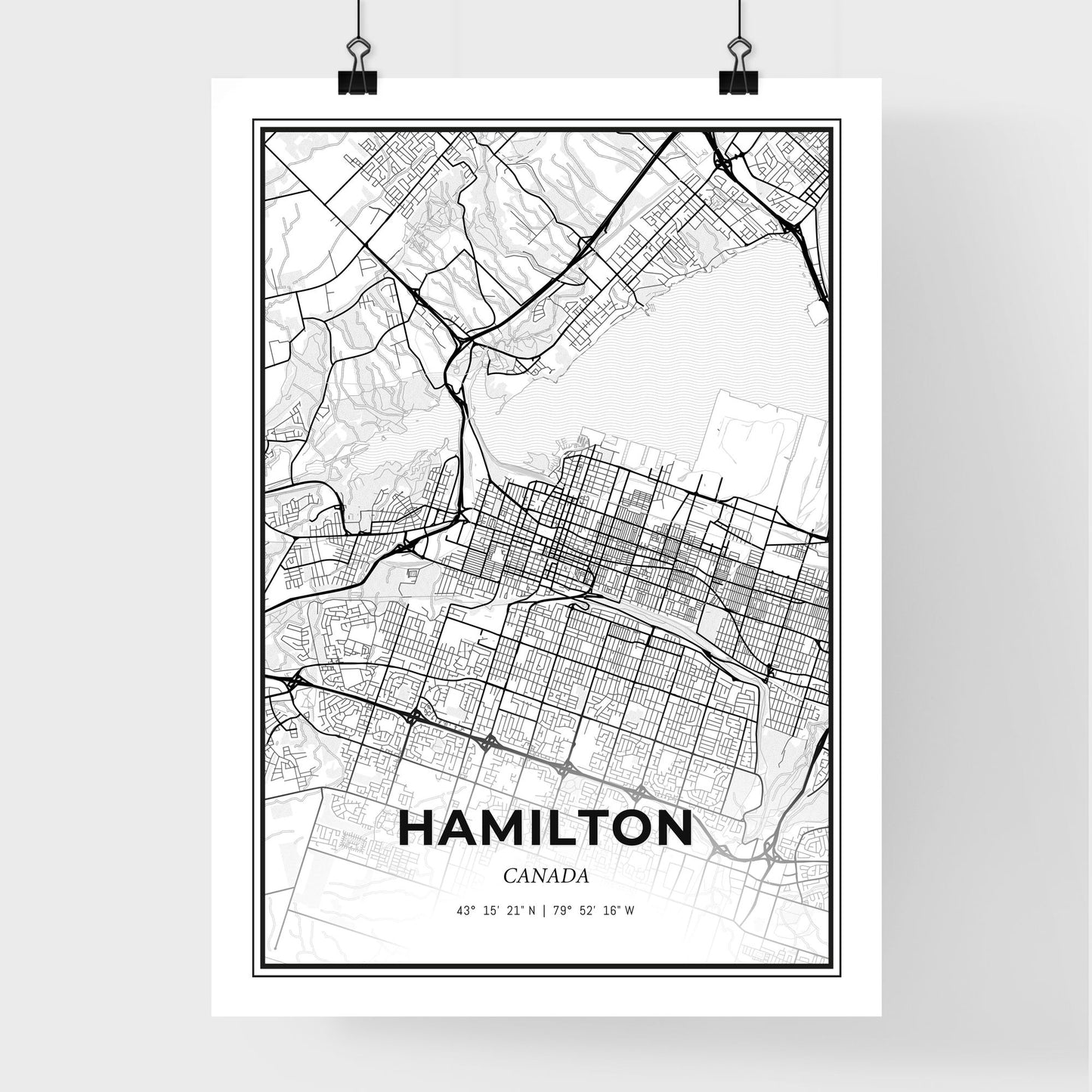 Hamilton Canada - Premium City Map Poster