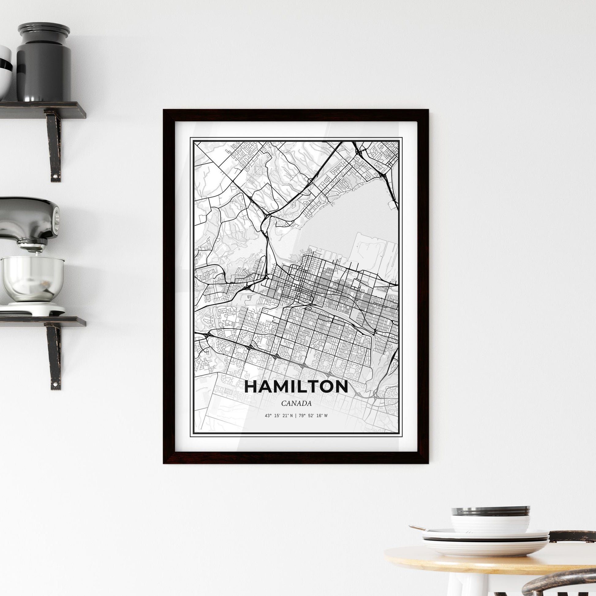 Hamilton Canada - Minimal City Map