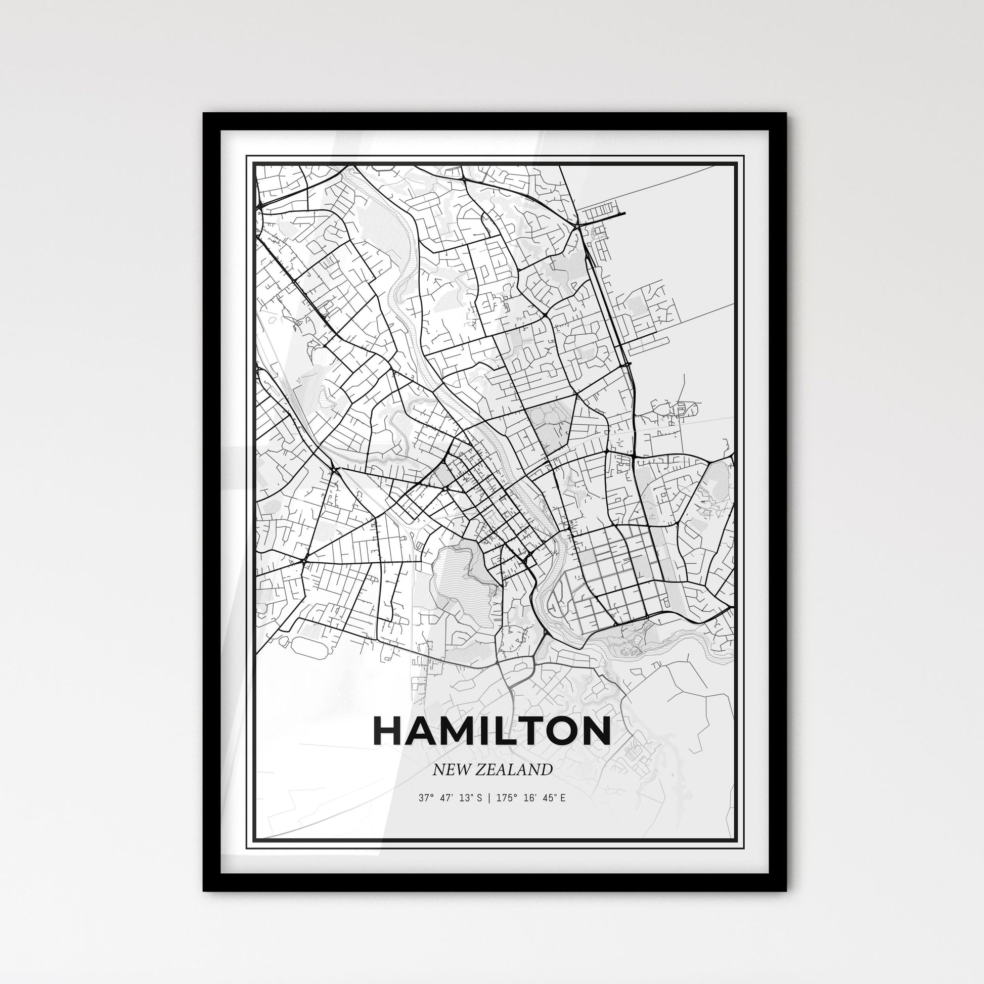 Hamilton New Zealand - Scandinavian Style City Map for Modern Home Decor