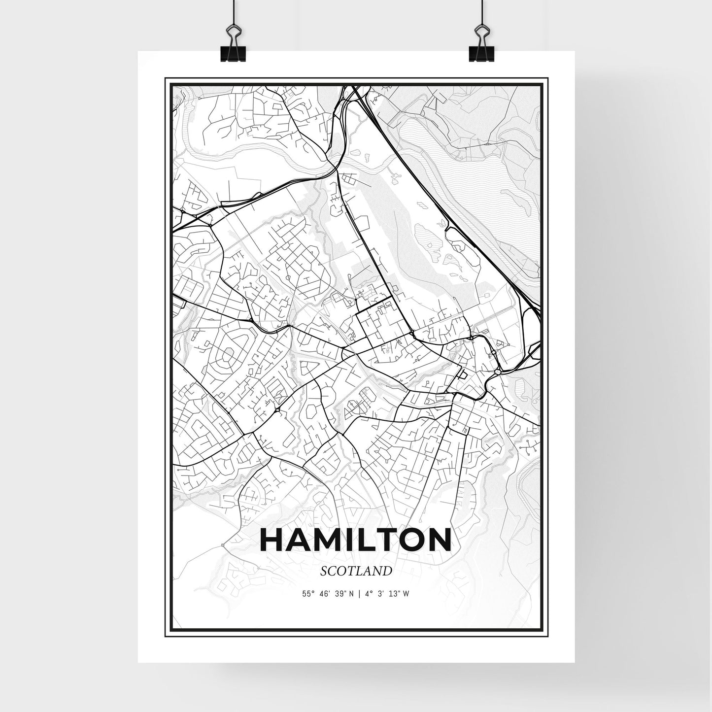 Hamilton Scotland - Premium City Map Poster