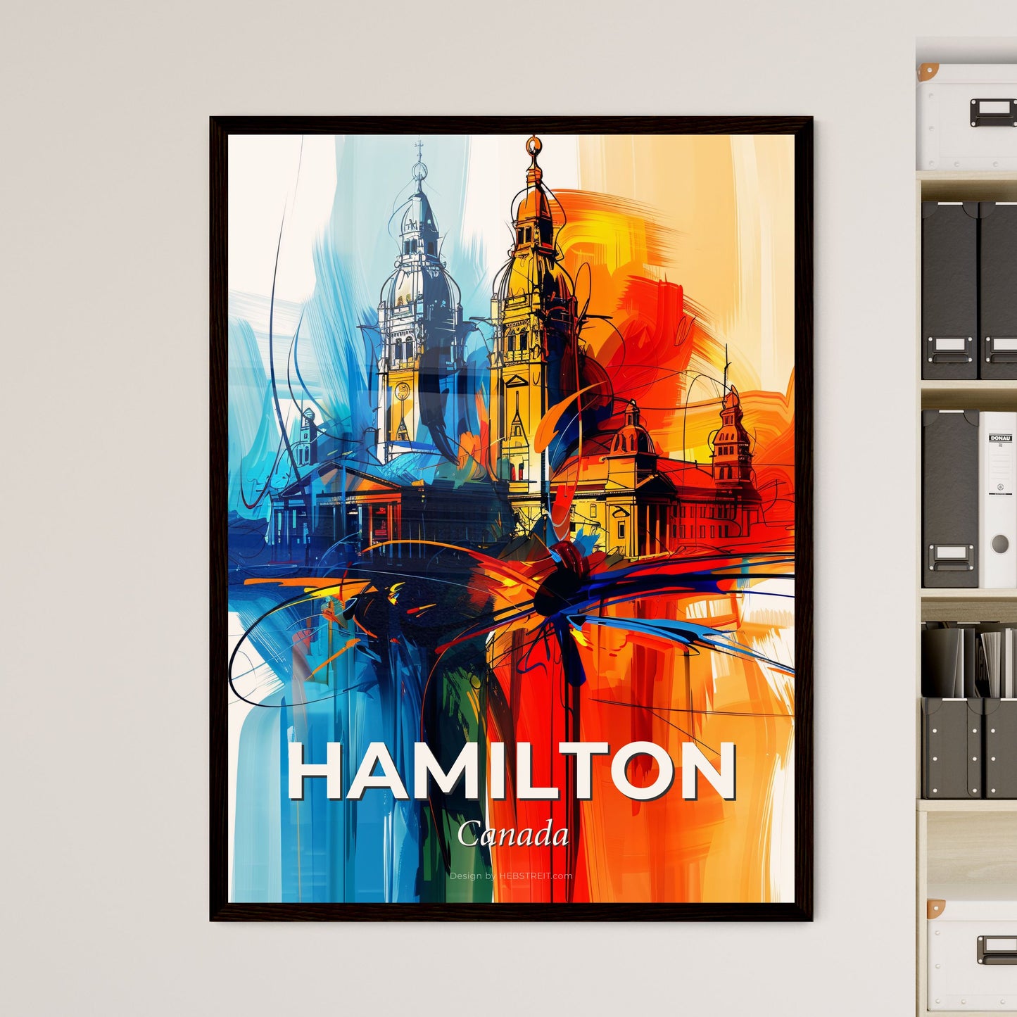 Vibrant Hamilton, Canada - A Colorful Painting Of A Building