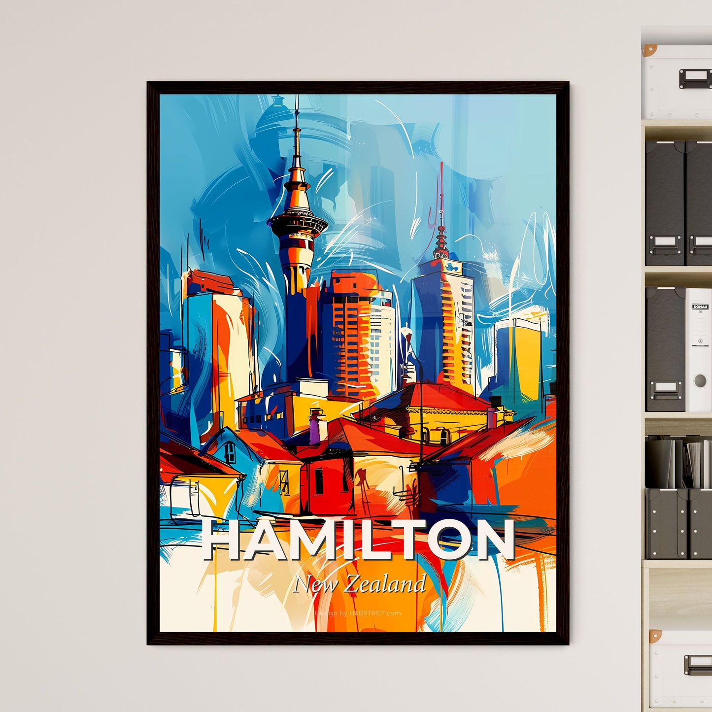 Vibrant Hamilton, New Zealand - A Colorful Cityscape With Tall Buildings