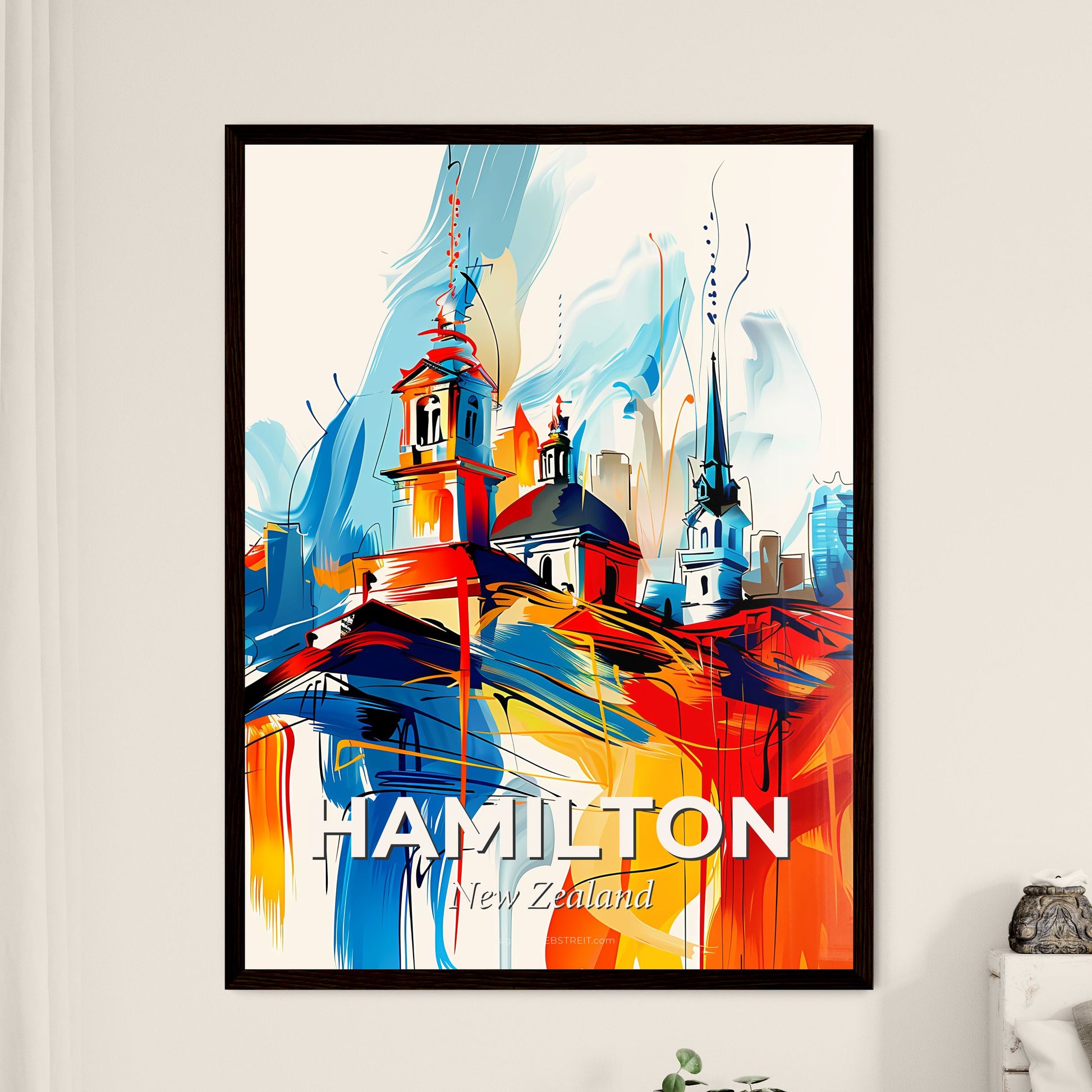 Vibrant Hamilton, New Zealand - A Painting Of A Building