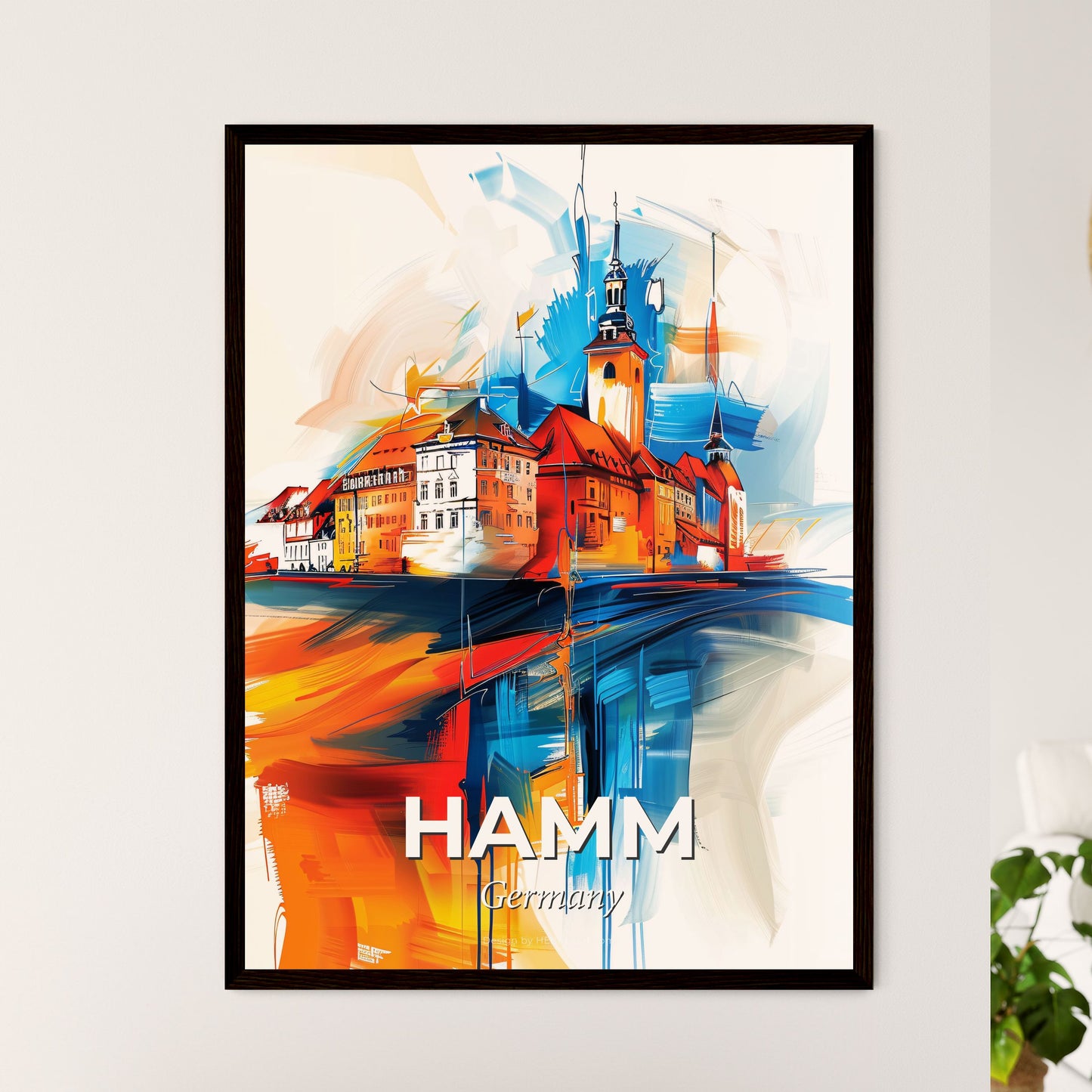 Vibrant Hamm, Germany - A Painting Of A Building