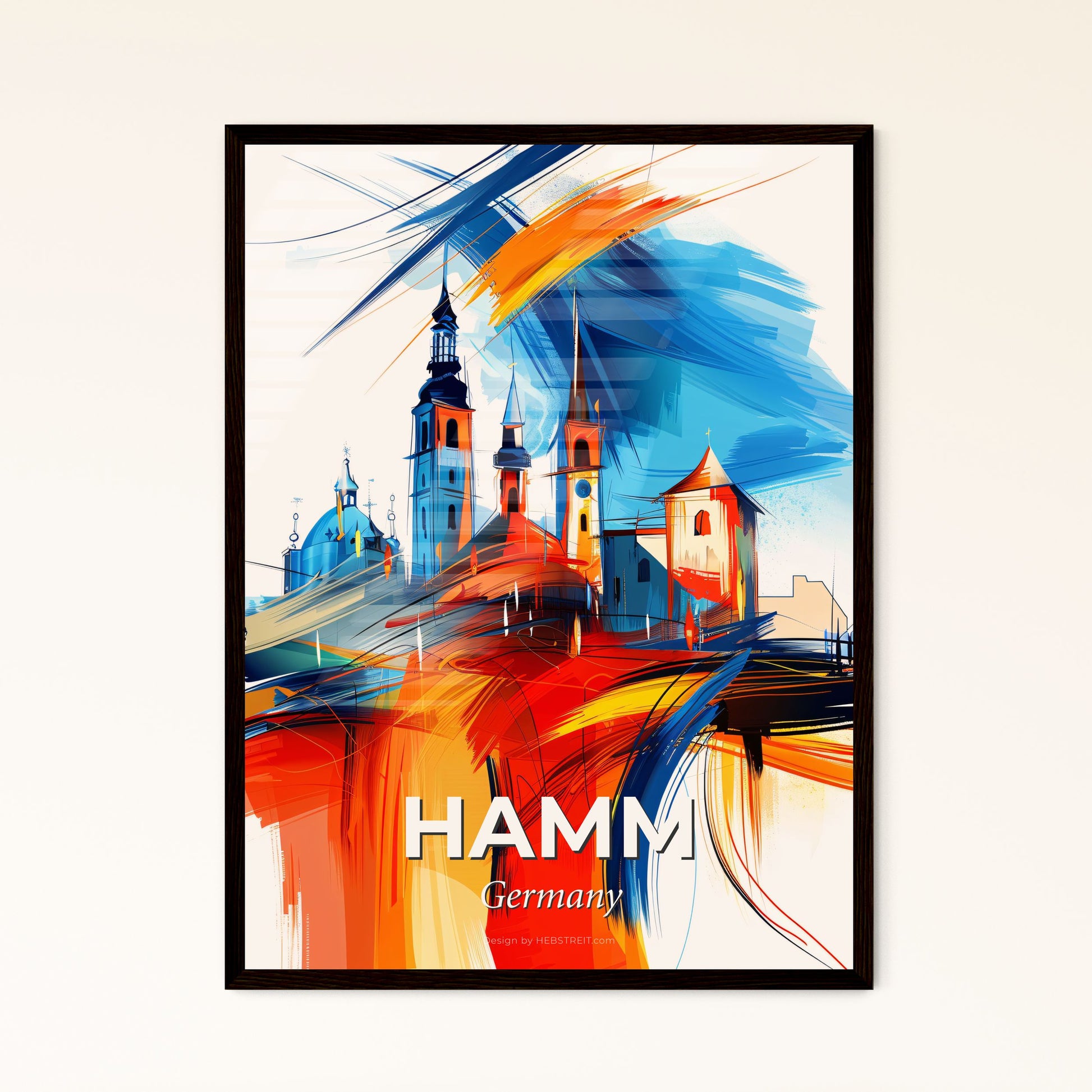 Vibrant Hamm, Germany - A Painting Of A City