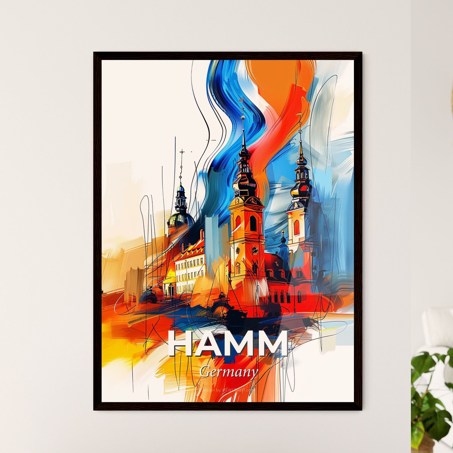 Vibrant Hamm, Germany - A Painting Of A Building