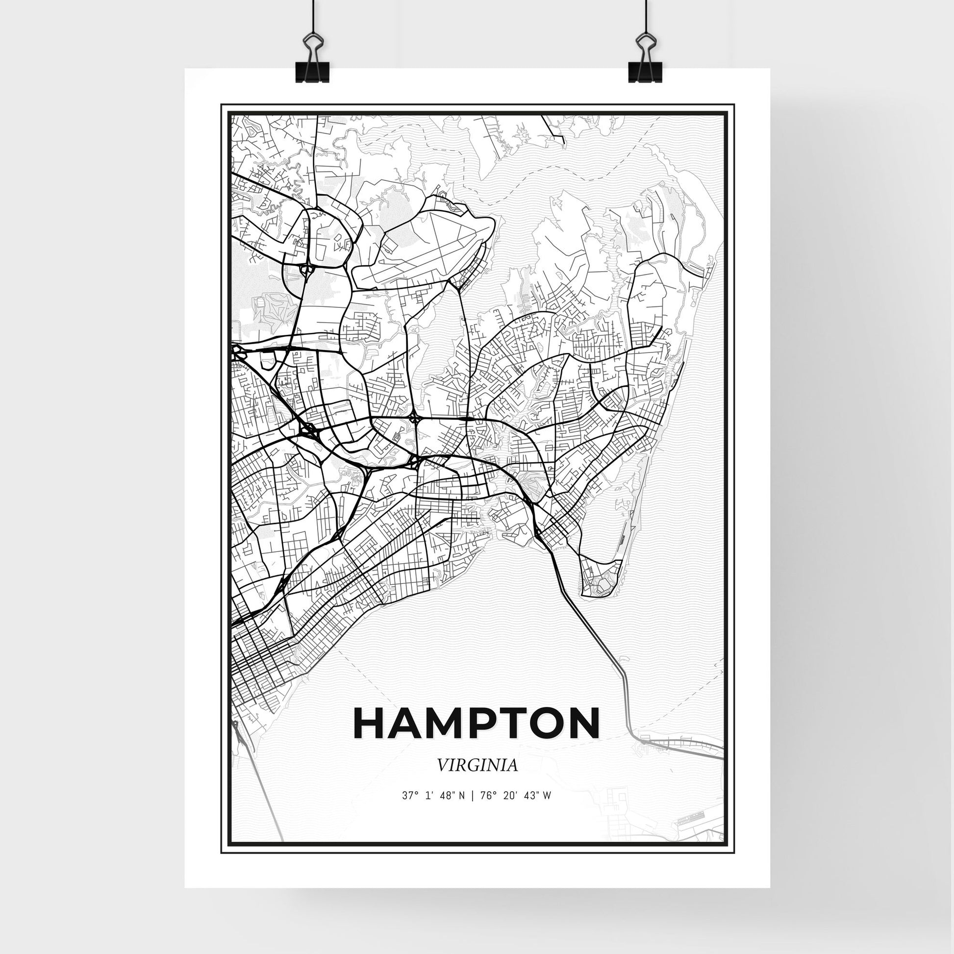 Hampton Virginia - Premium City Map Poster