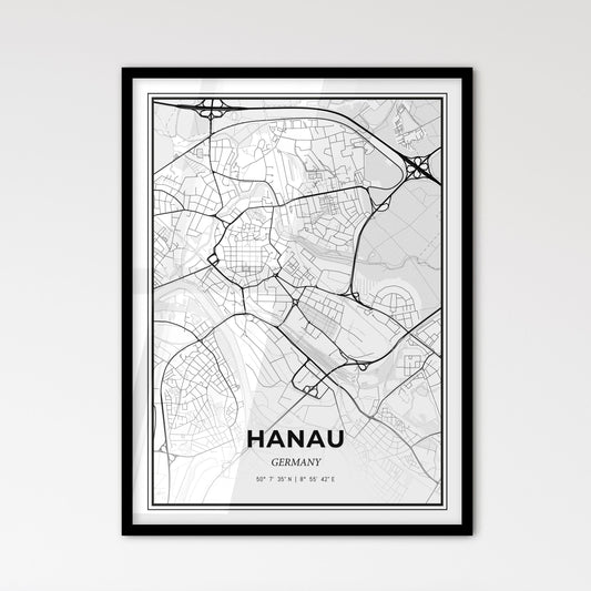 Hanau Germany - Scandinavian Style City Map for Modern Home Decor