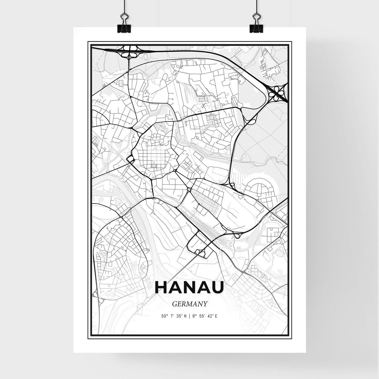 Hanau Germany - Premium City Map Poster