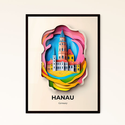 Vivid Hanau, Germany - a colorful city with a clock tower on top of it