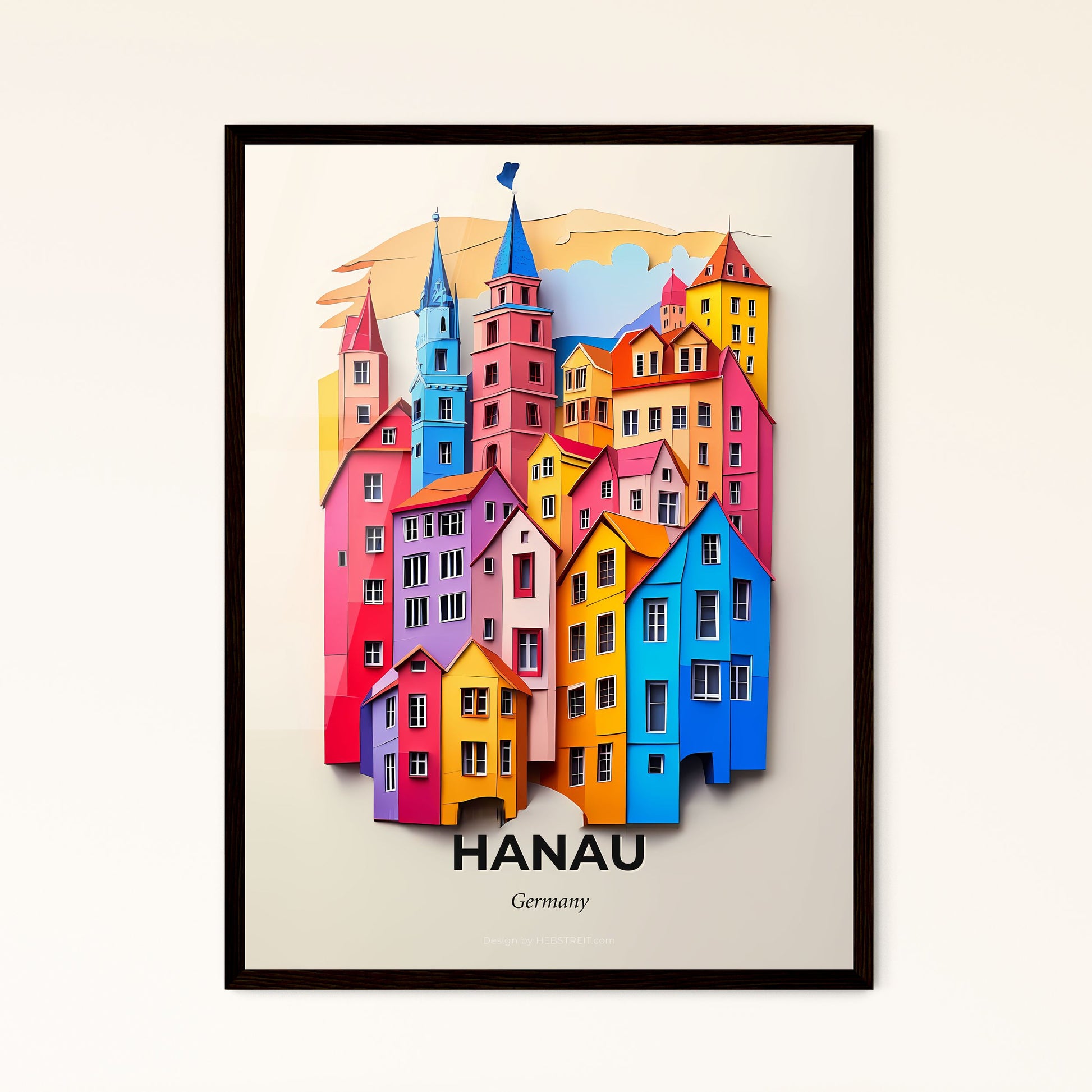 Vivid Hanau, Germany - a colorful city with a clock on the top of it