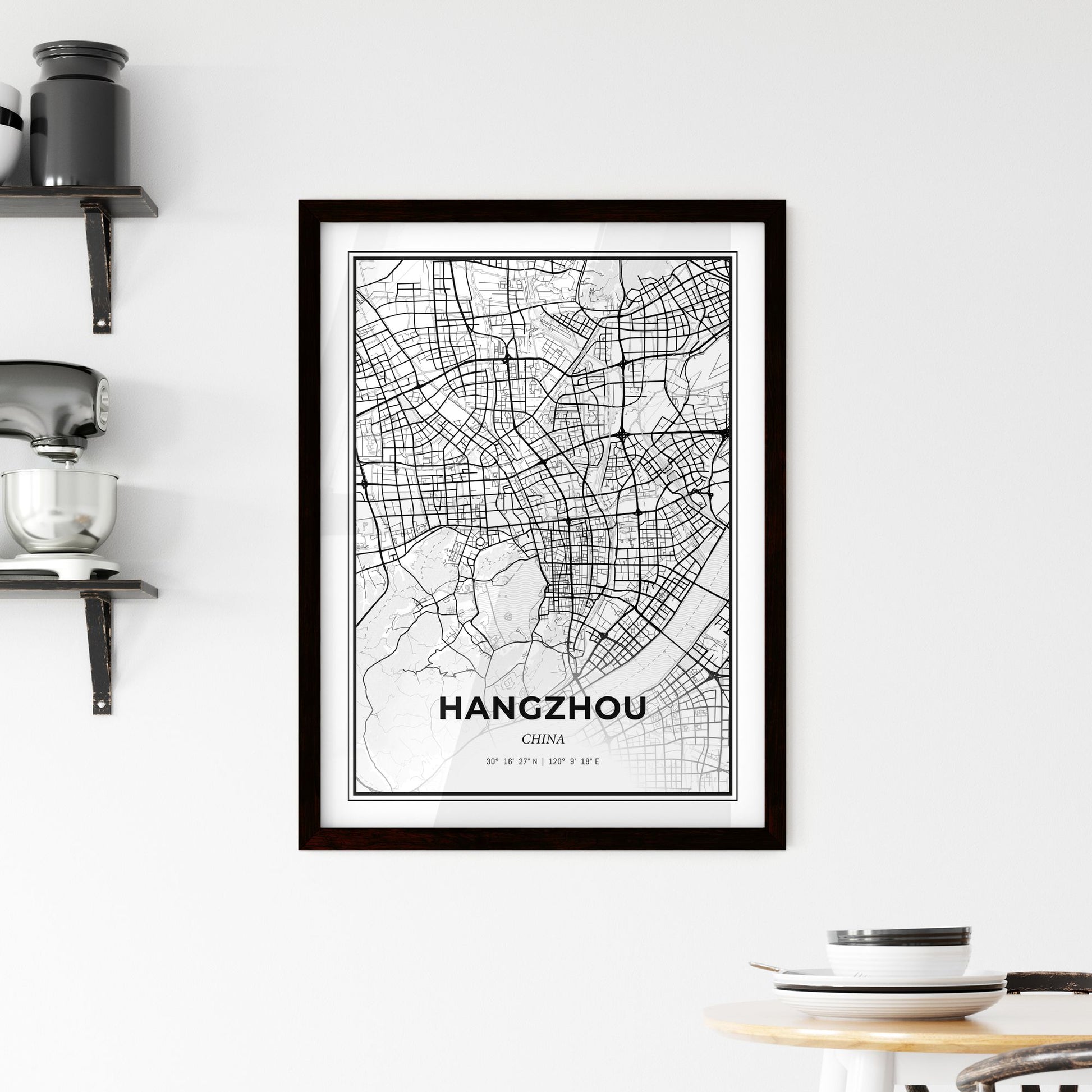 Hangzhou China - Minimal City Map