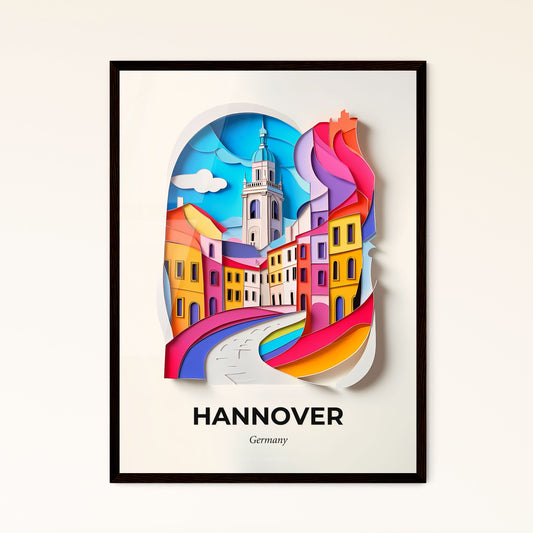 Vivid Hannover, Germany - a paper cut of a city with a clock tower