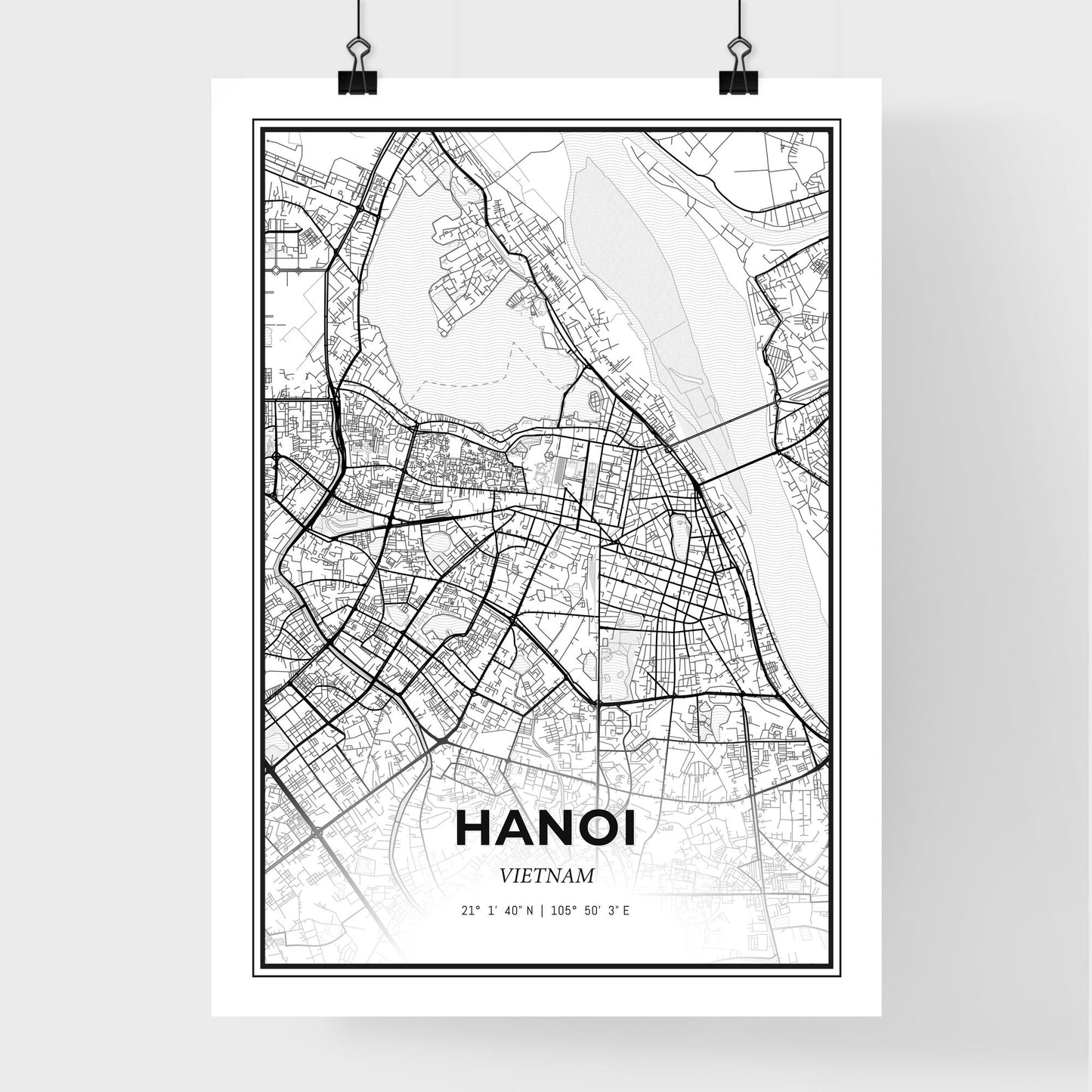 Hanoi Vietnam - Premium City Map Poster