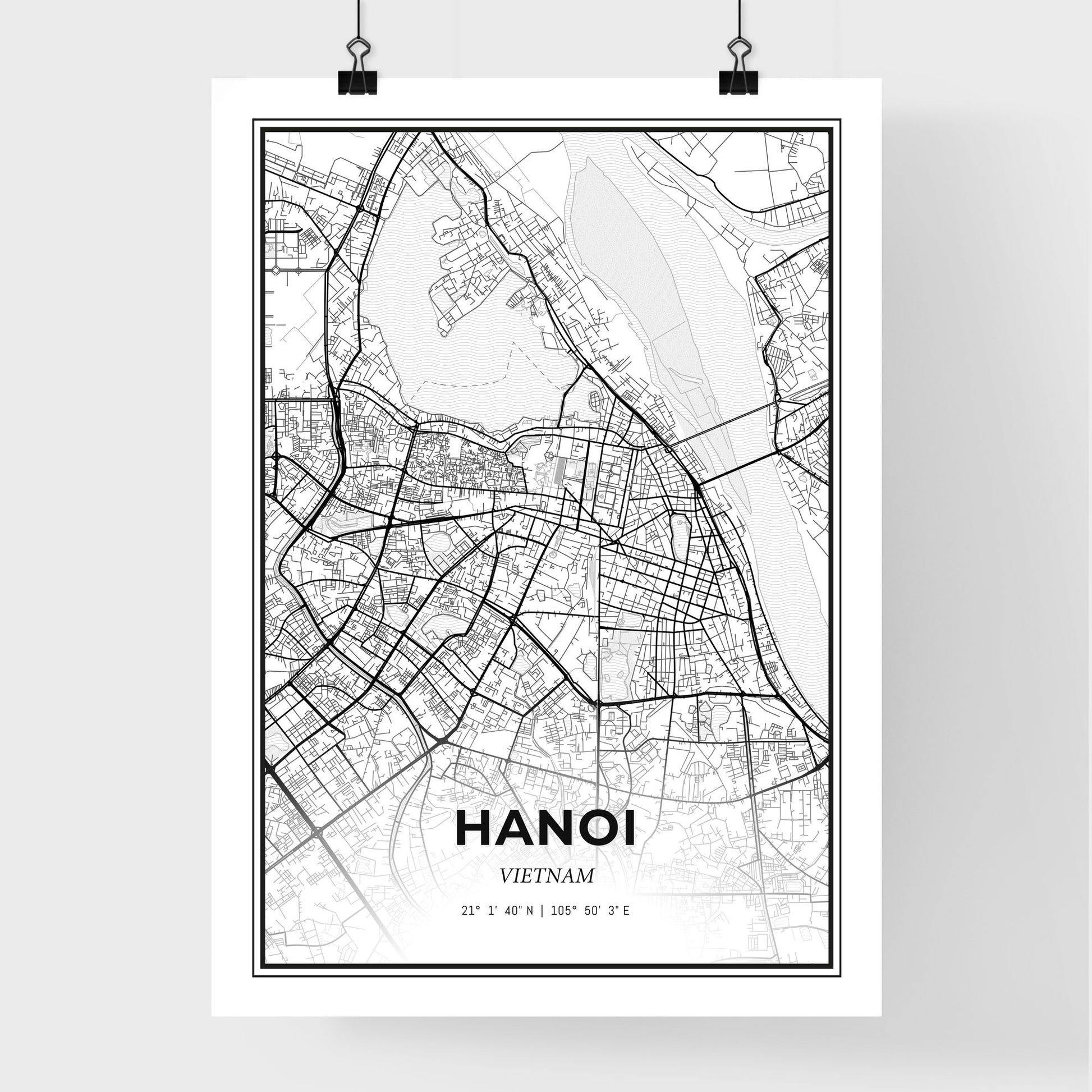 Hanoi Vietnam - Premium City Map Poster