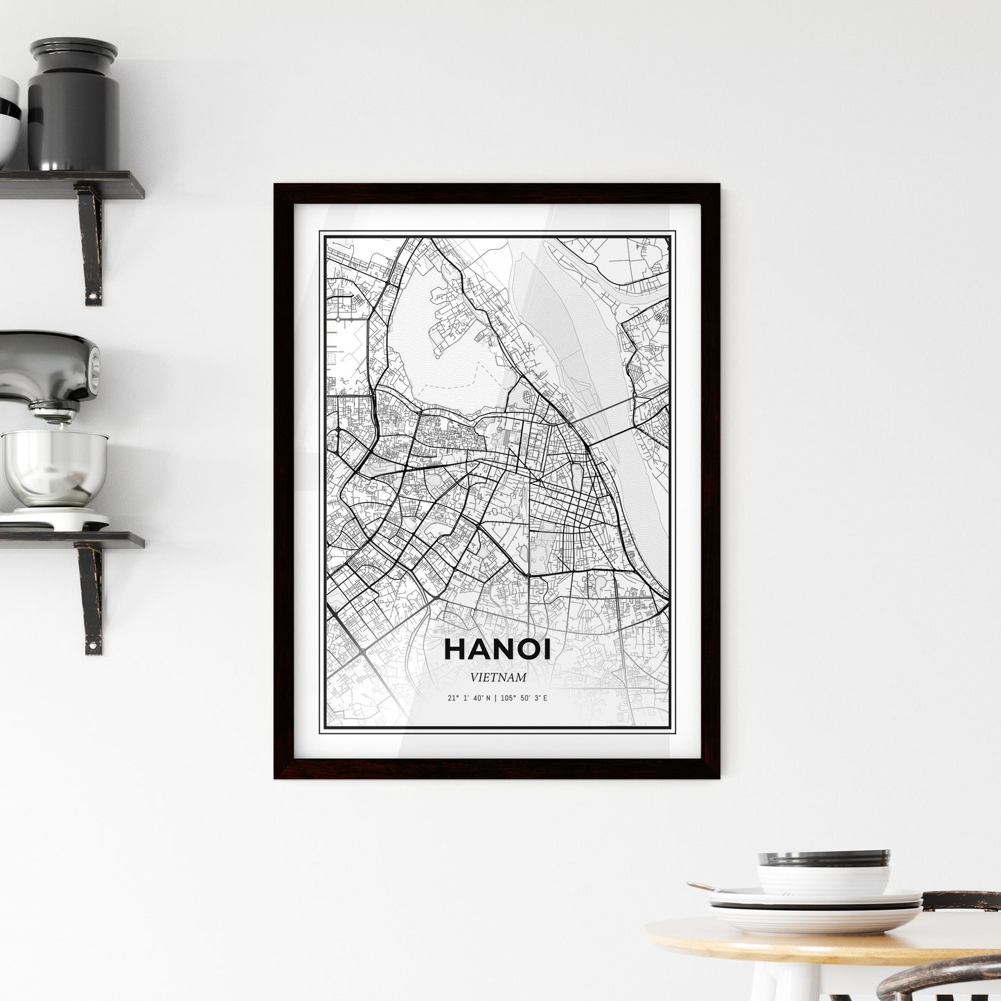 Hanoi Vietnam - Minimal City Map