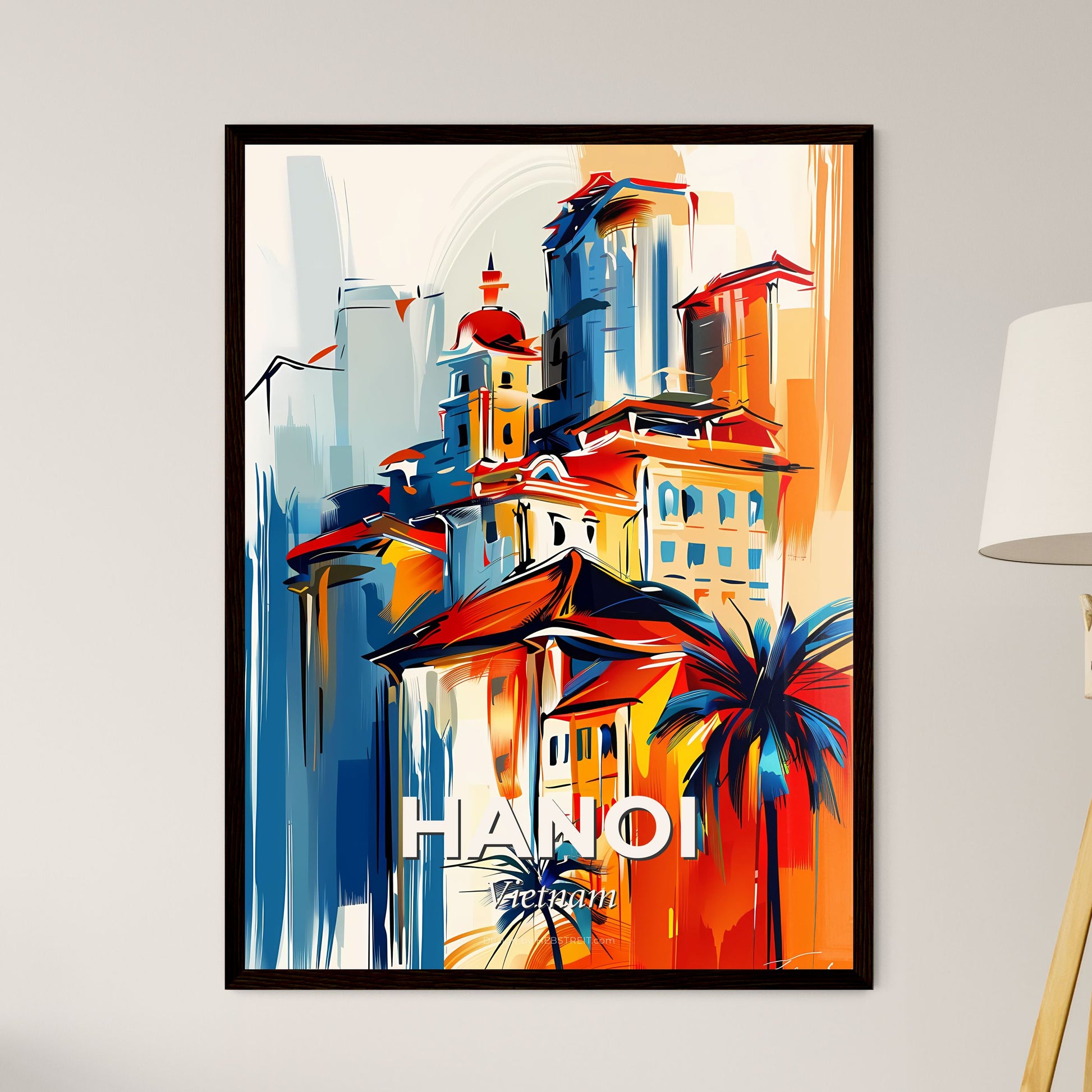 Vibrant Hanoi, Vietnam - A Painting Of A City