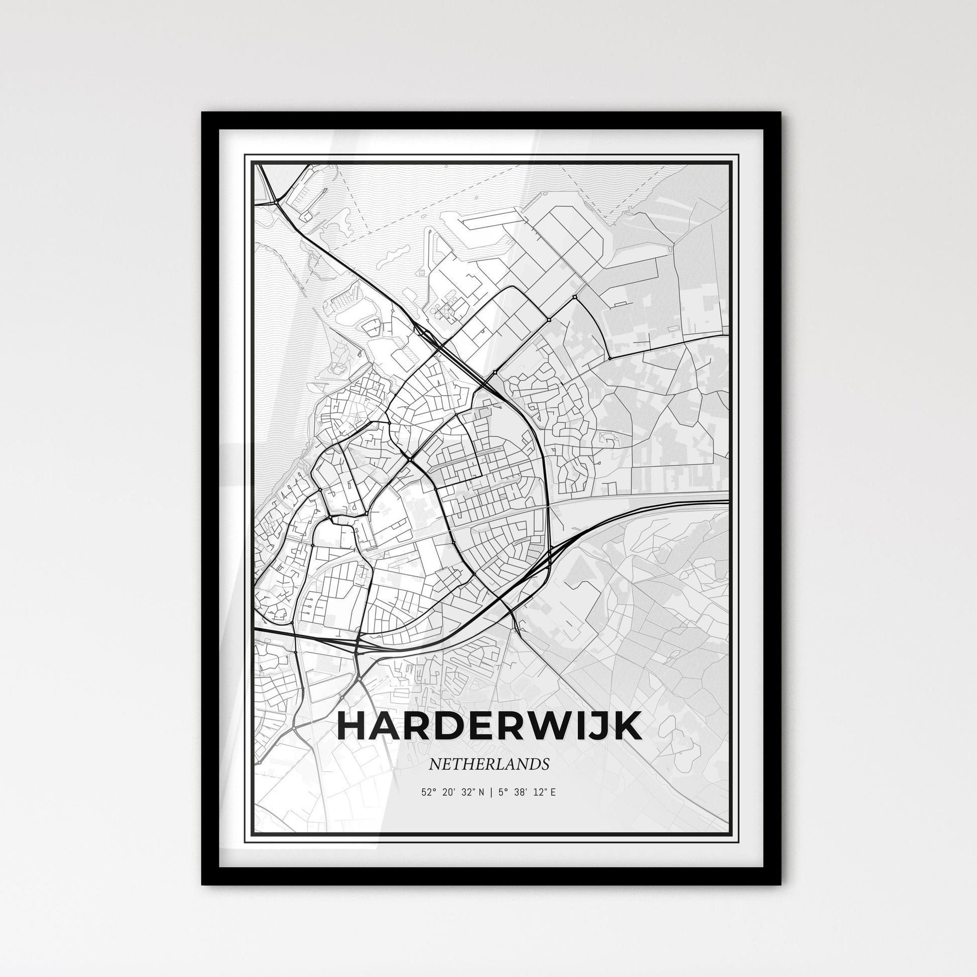  Harderwijk Netherlands - Scandinavian Style City Map for Modern Home Decor