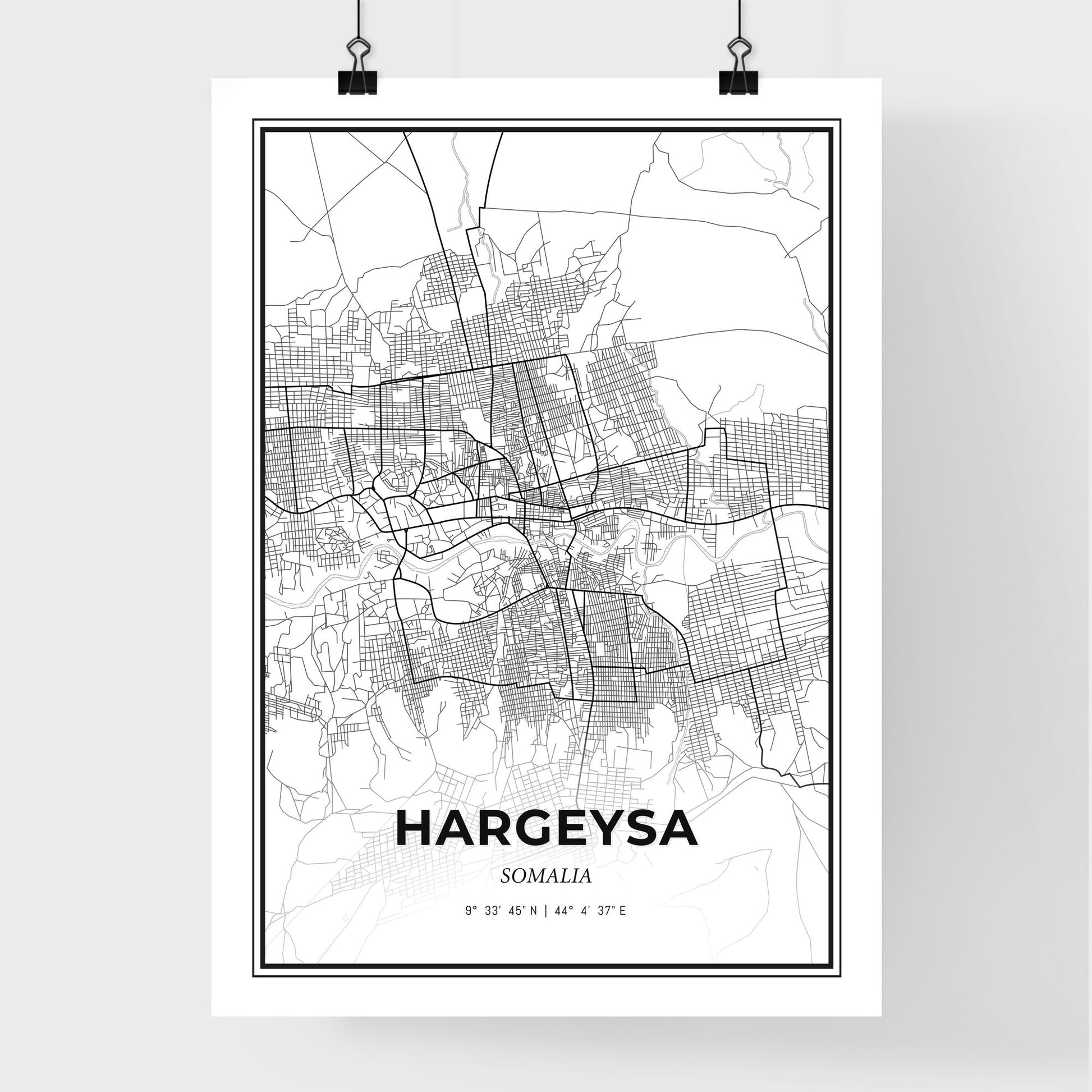 Hargeysa Somalia - Premium City Map Poster