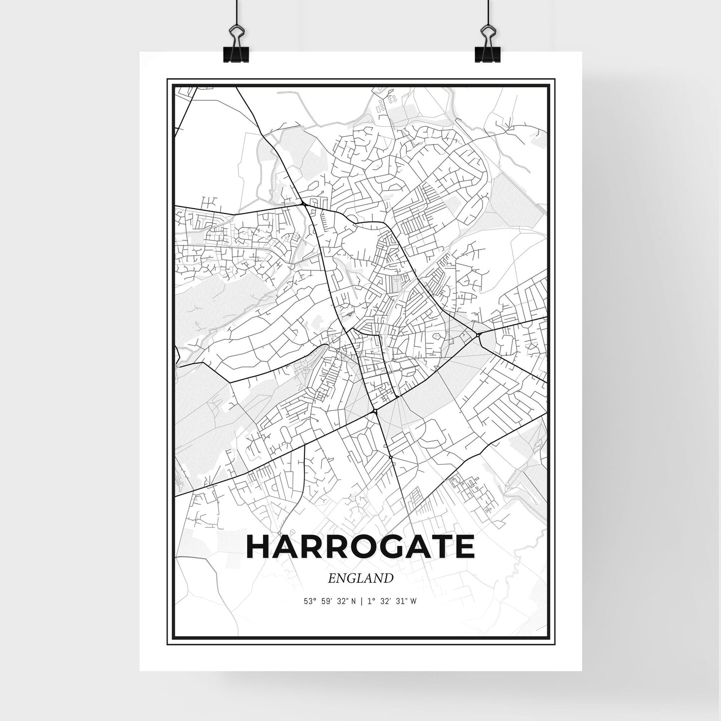 Harrogate England - Premium City Map Poster