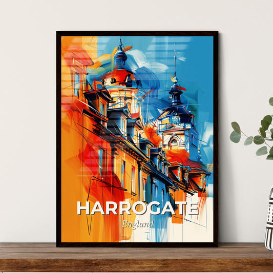 Vibrant Harrogate, England - A Painting Of A Building