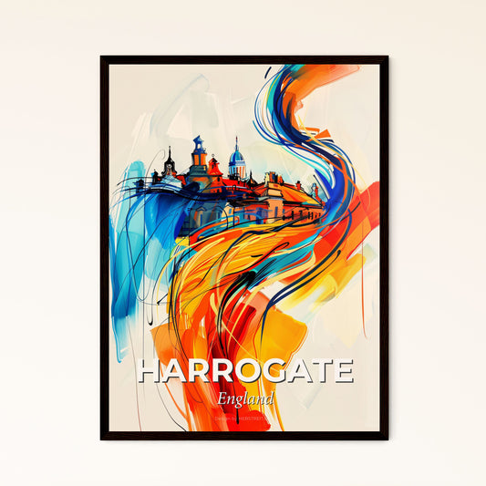 Vibrant Harrogate, England - A Colorful Painting Of A Building