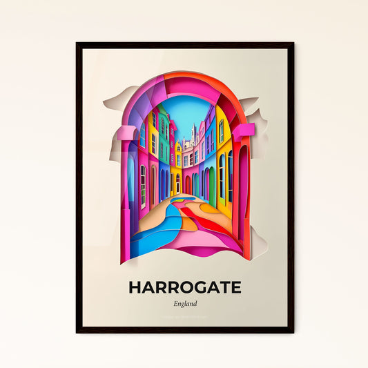 Vivid Harrogate, England - a colorful city street with a rainbow colored street