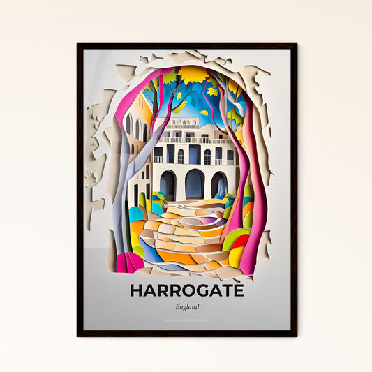 Vivid Harrogate, England - a paper cut of a building with a staircase